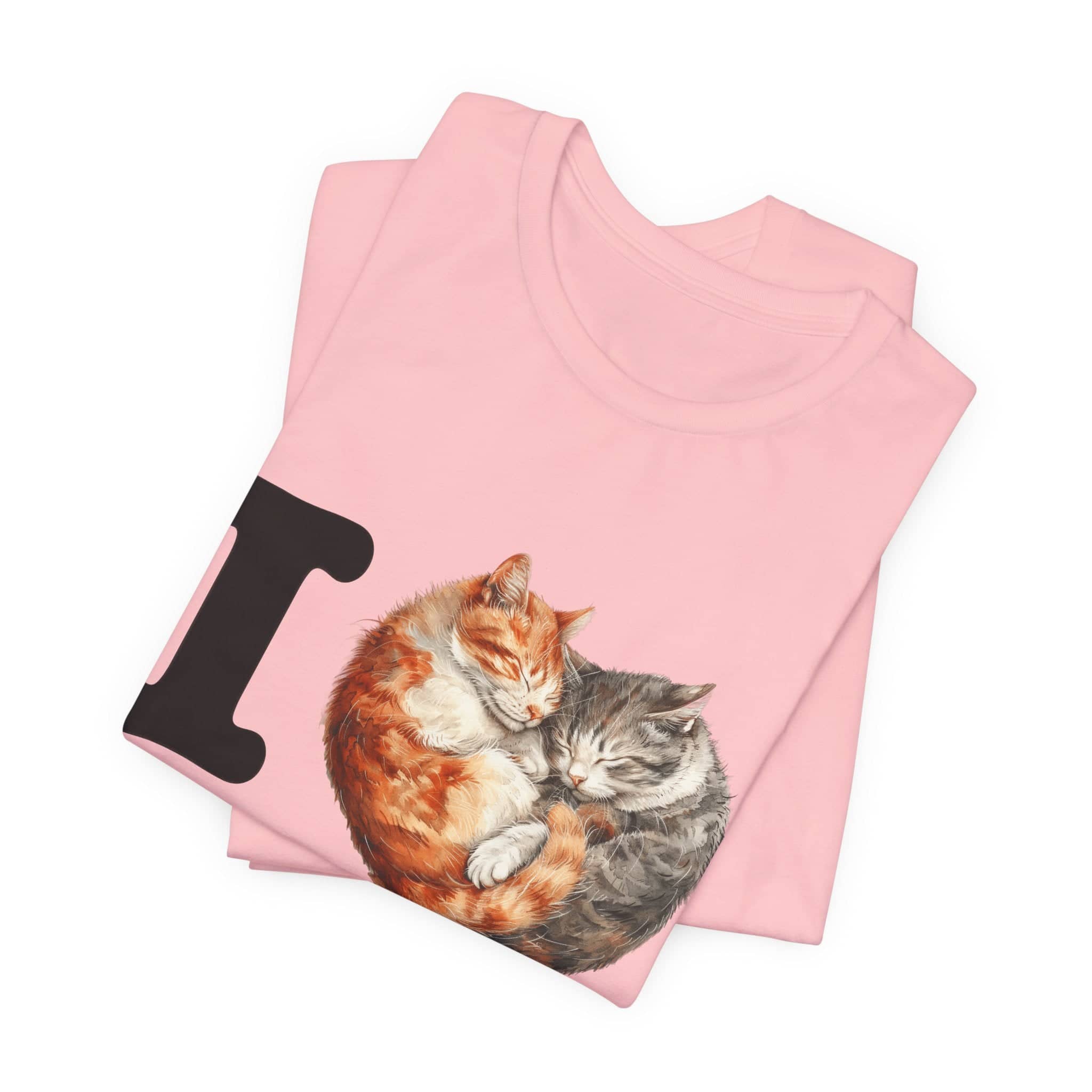 Feline Affection Tee - 'I Heart Cats' Cuddle Short Sleeve Tee