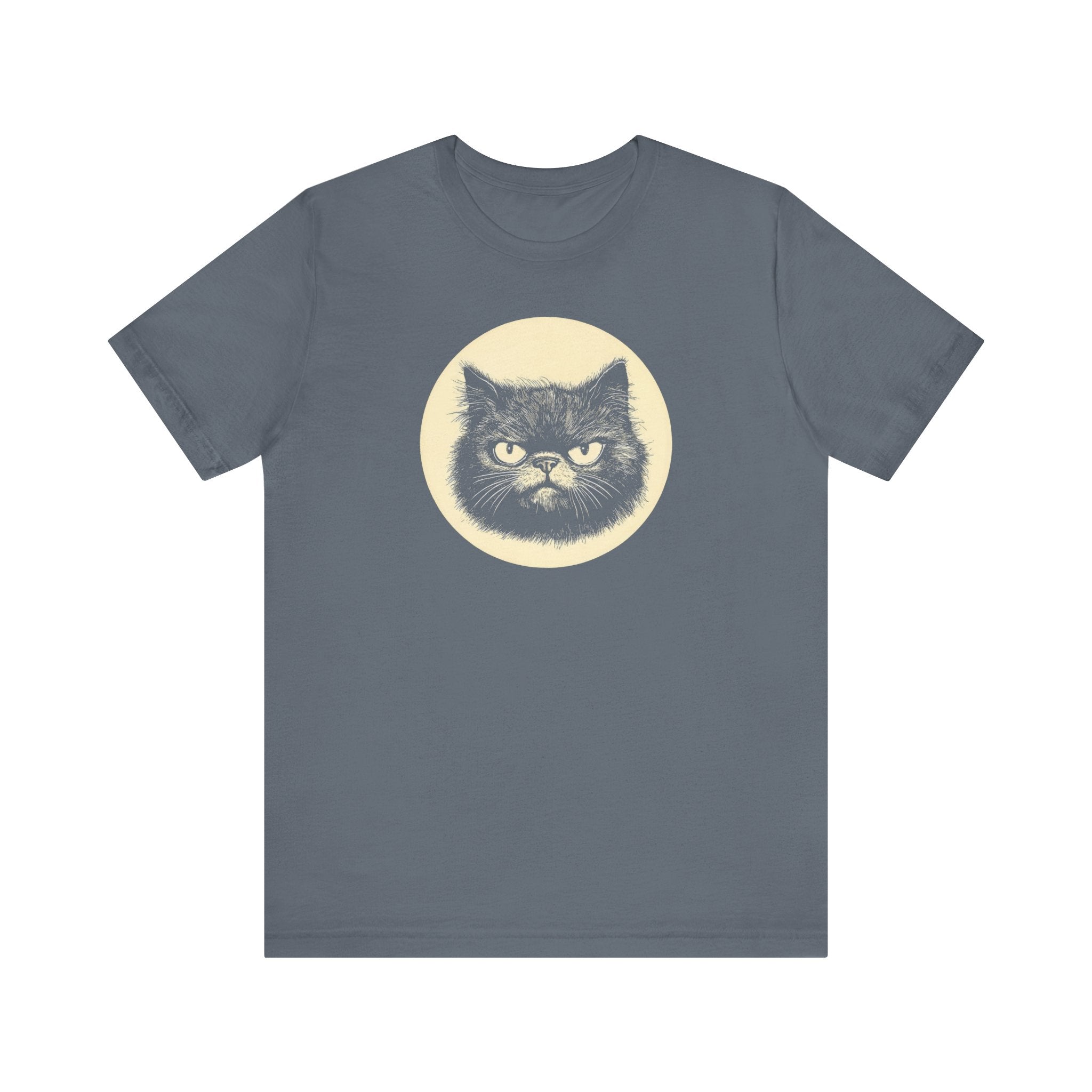 Grumpy Black Cat Graphic Tee – Vintage Style Cat Lover Shirt