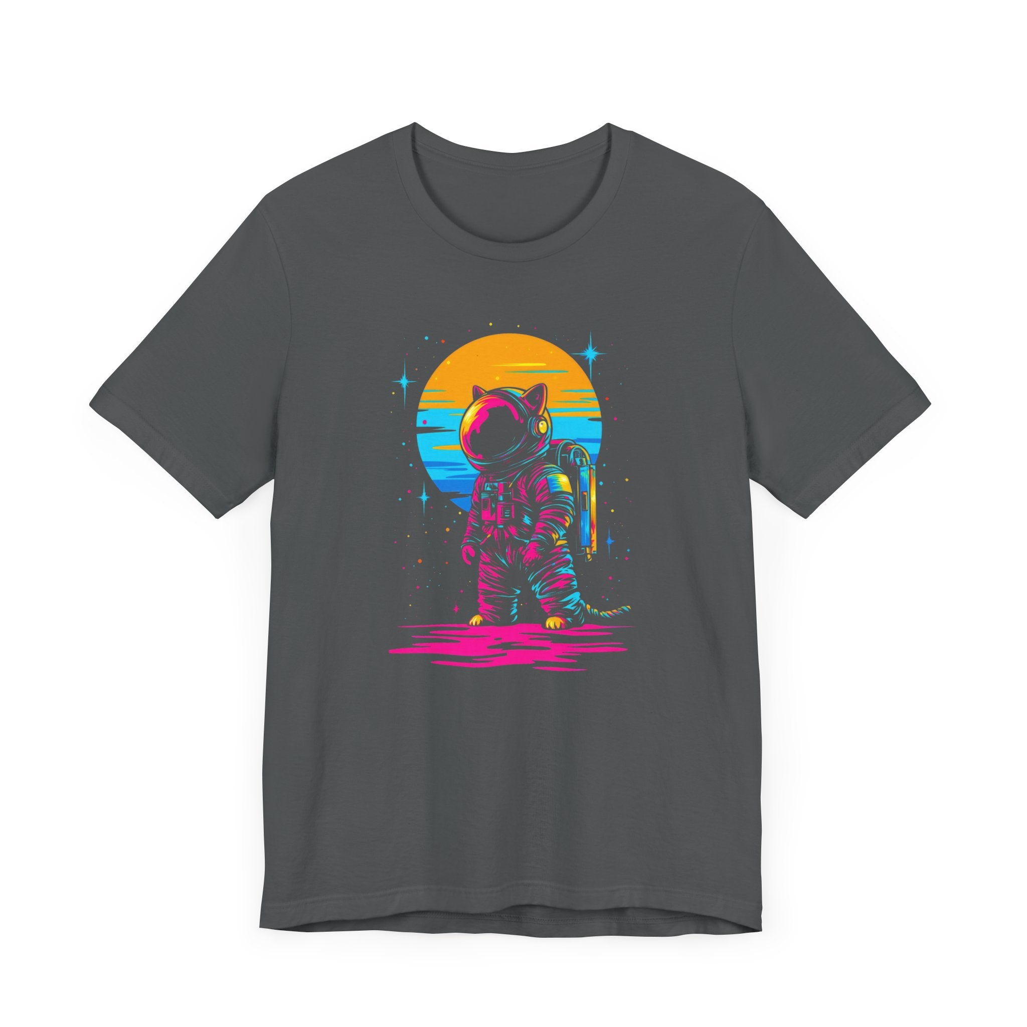 Neon Sunset Astronaut Cat T-Shirt