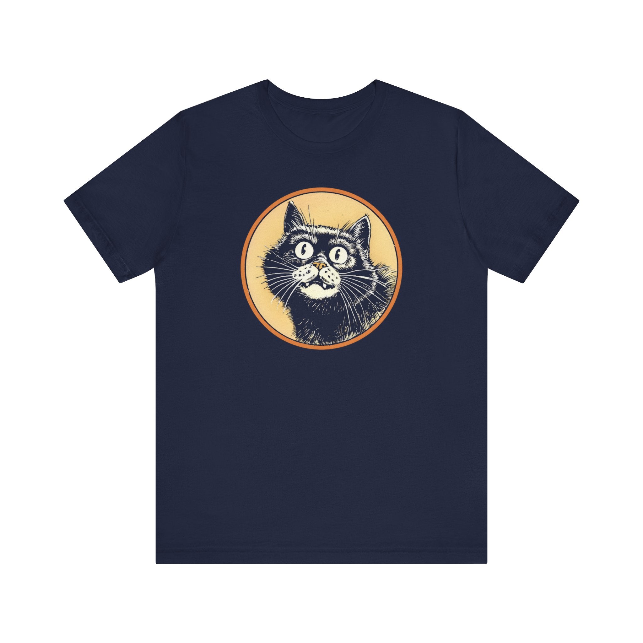 Happy Cat Graphic Tee – Vintage Style Cat Lover Shirt