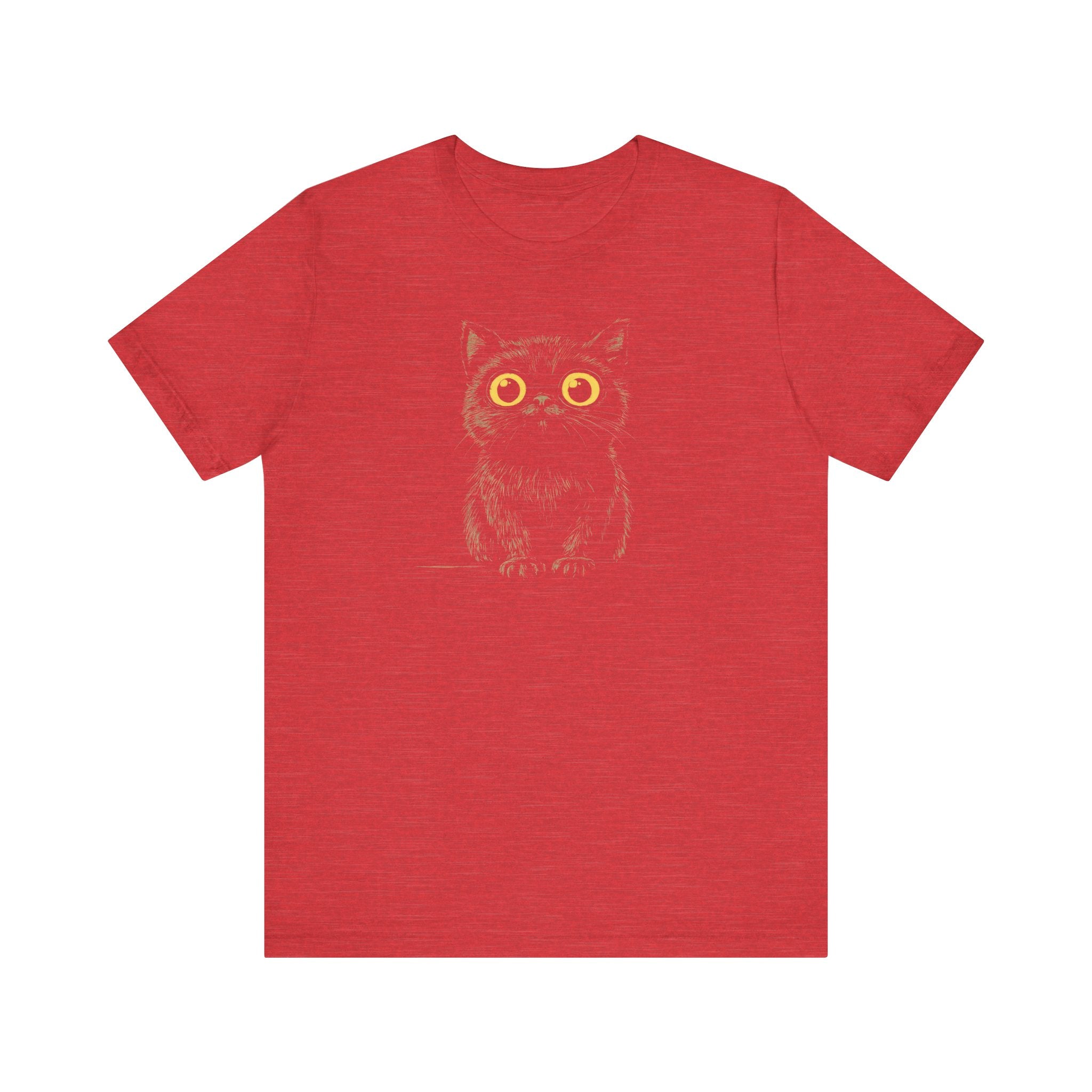 Cute Wide-Eyed Black Cat Graphic Tee