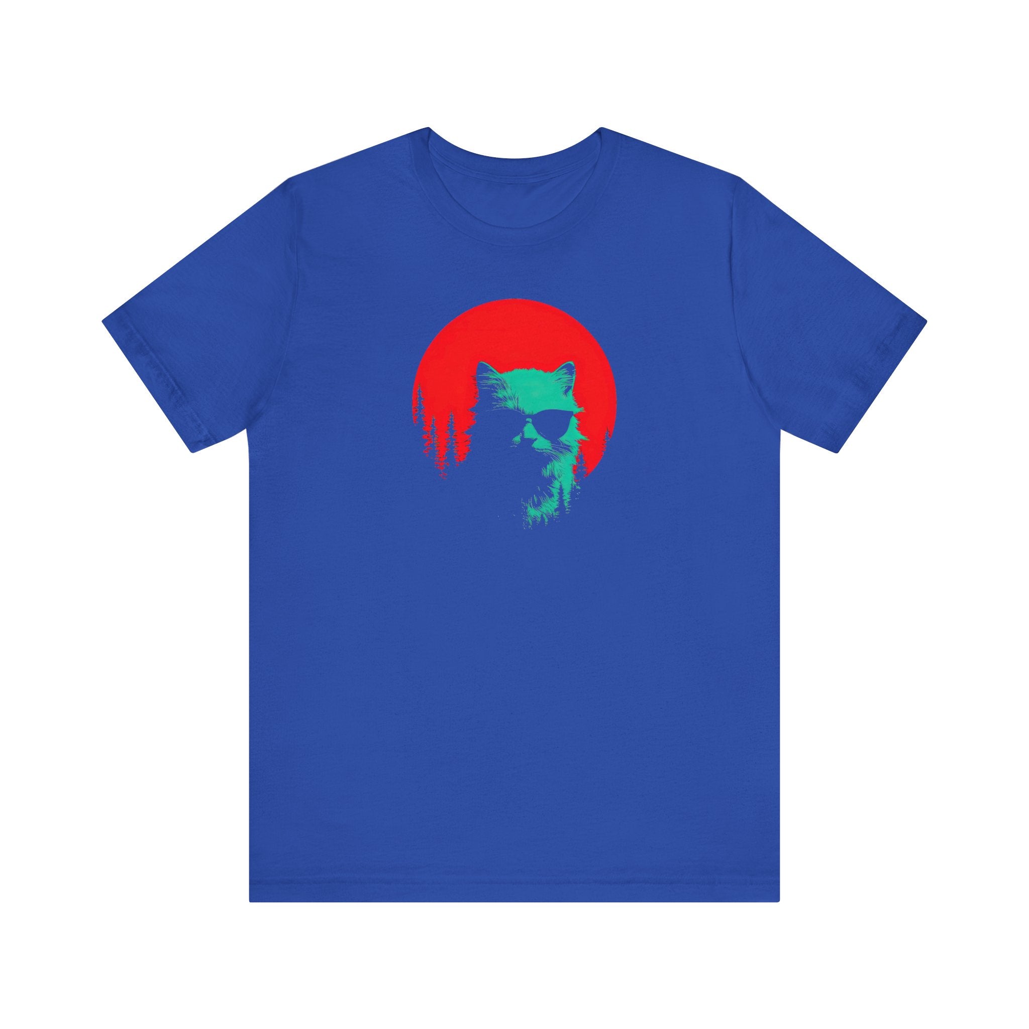 Cool Cat in Sunglasses Graphic Tee – Retro Sunset Style Cat Lover Shirt