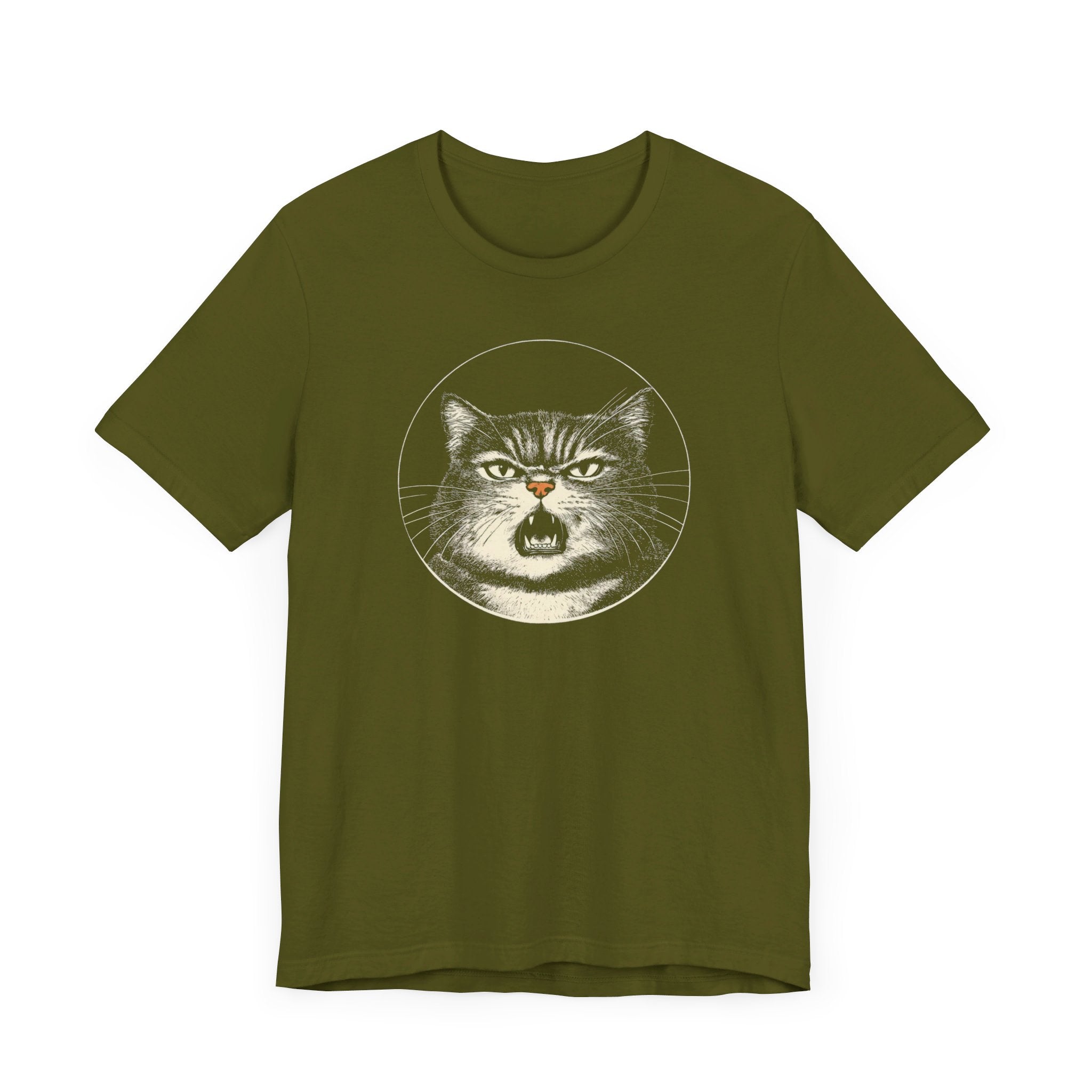 Angry Cat Graphic Tee – Vintage Style Cat Lover Shirt