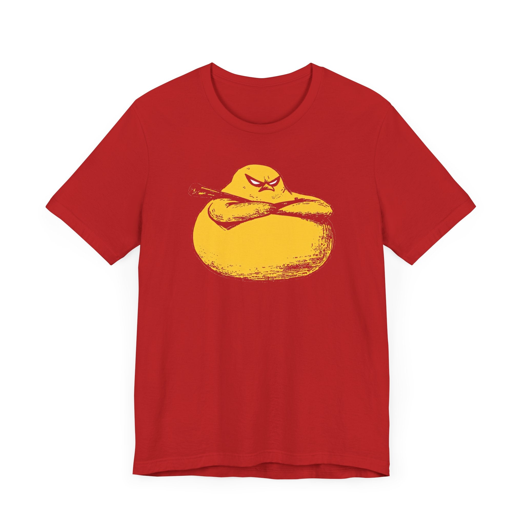 Tough Yellow Chicken Blob with Bat Graphic Tee