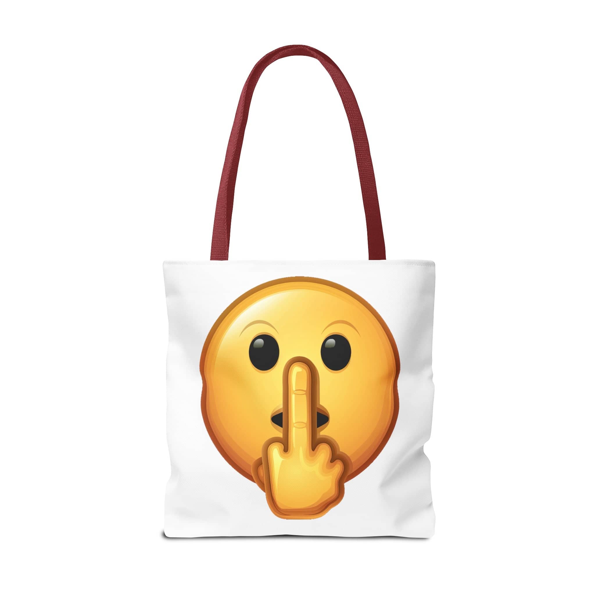 Middle Finger FU Shh Silent Protest Emoji Tote Bag (AOP)