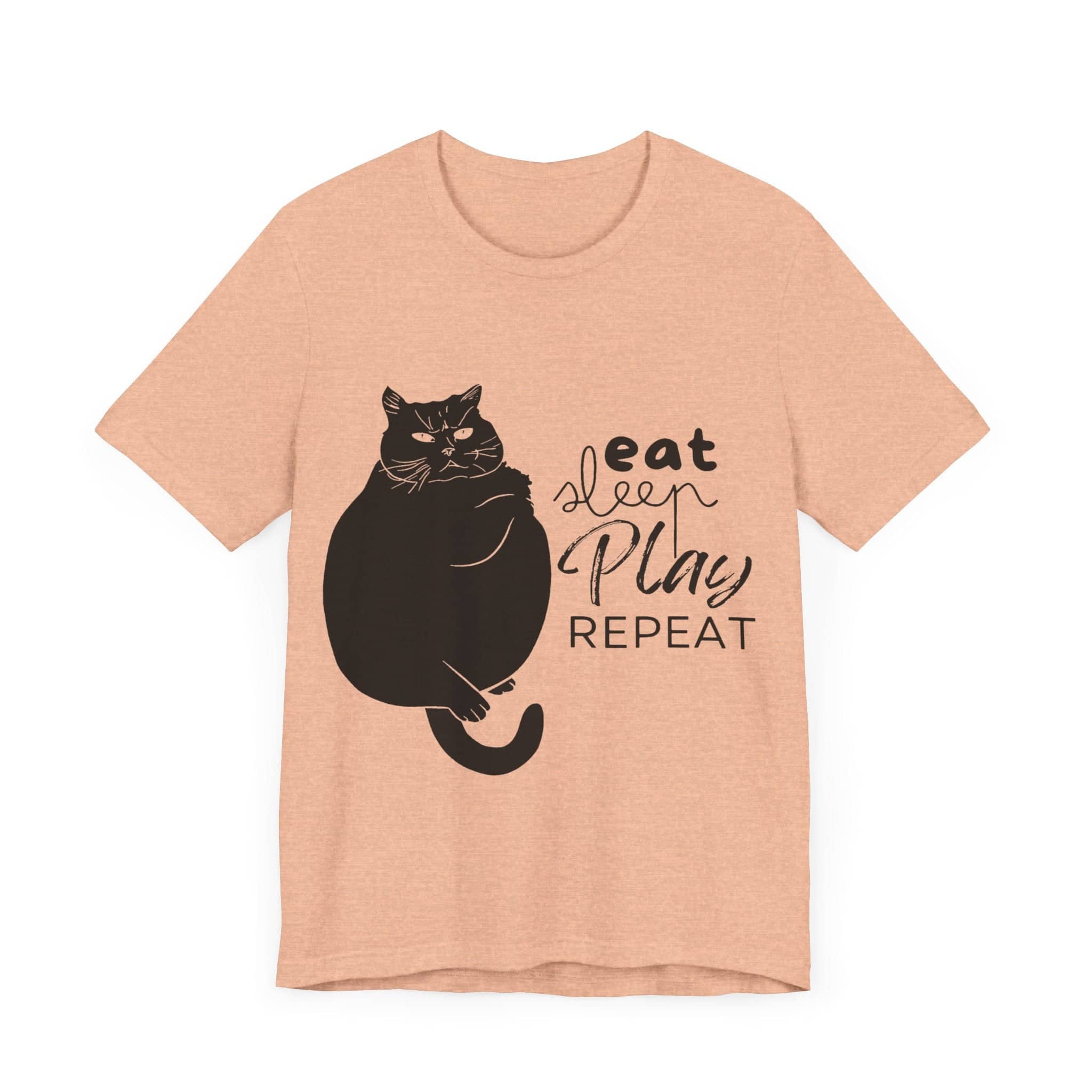 Cat's Daily Mantra - 'Eat Sleep Play Repeat' Casual T-Shirt Unisex Jersey Short Sleeve Tee