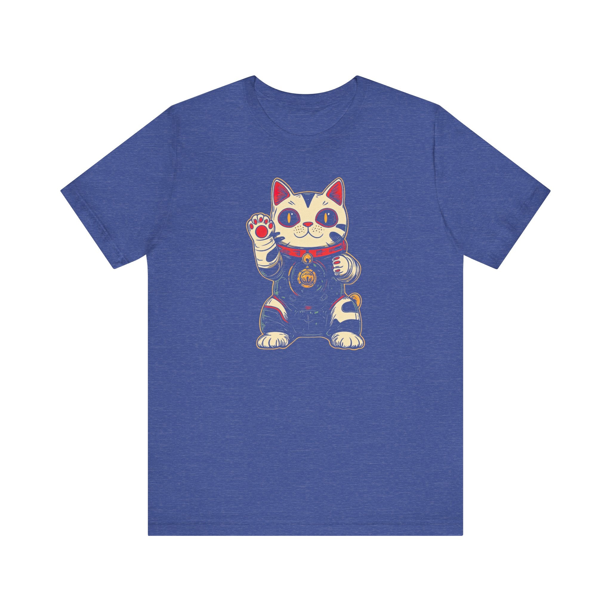 Lucky Cat Robot T-Shirt - Futuristic Maneki-Neko Design
