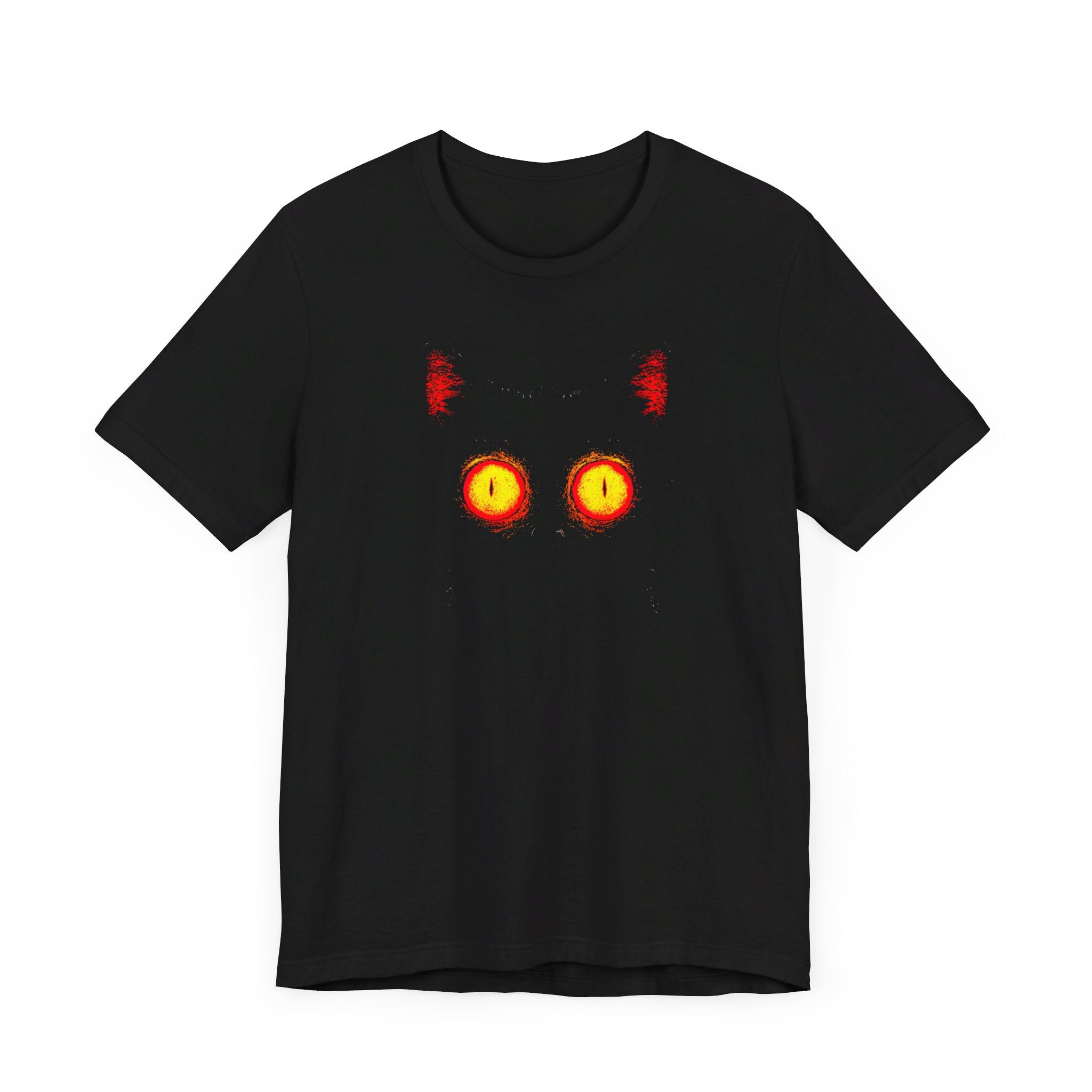 Glowing Cat Eyes T-Shirt – Mysterious Black Cat Tee