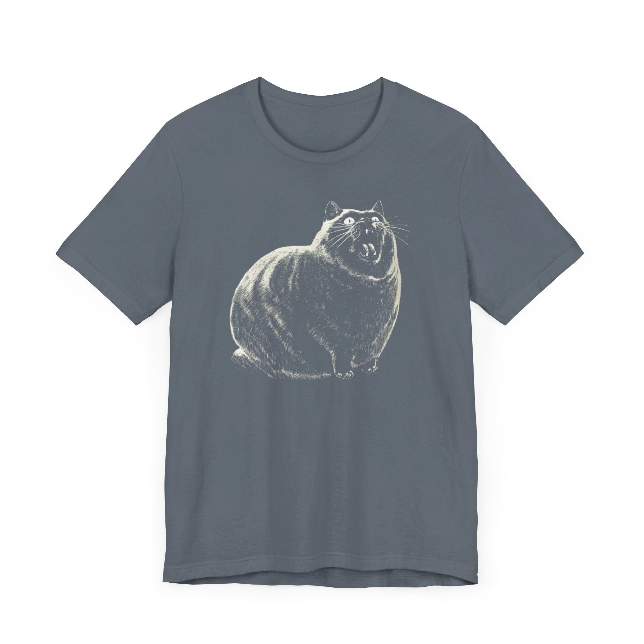 Yowling Chonky Cat Graphic T-Shirt Funny Cat Lover Tee