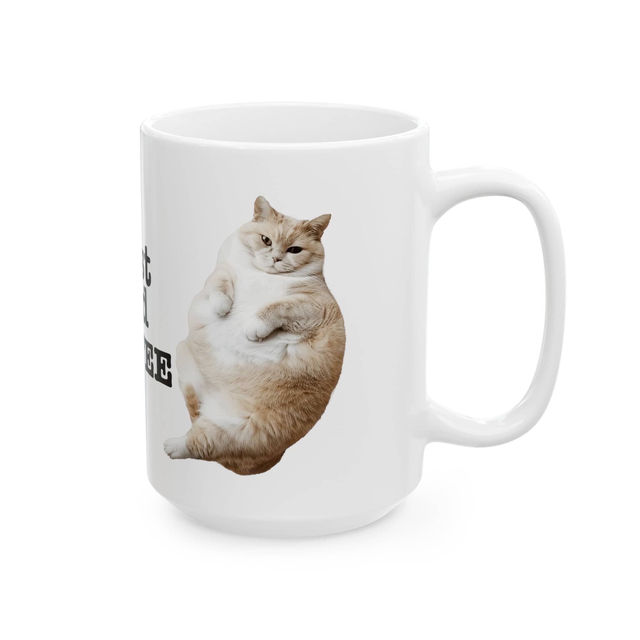 Just Add Coffee Cat Mug Funny Cat Lover Gift Ceramic Mug, (11oz, 15oz)