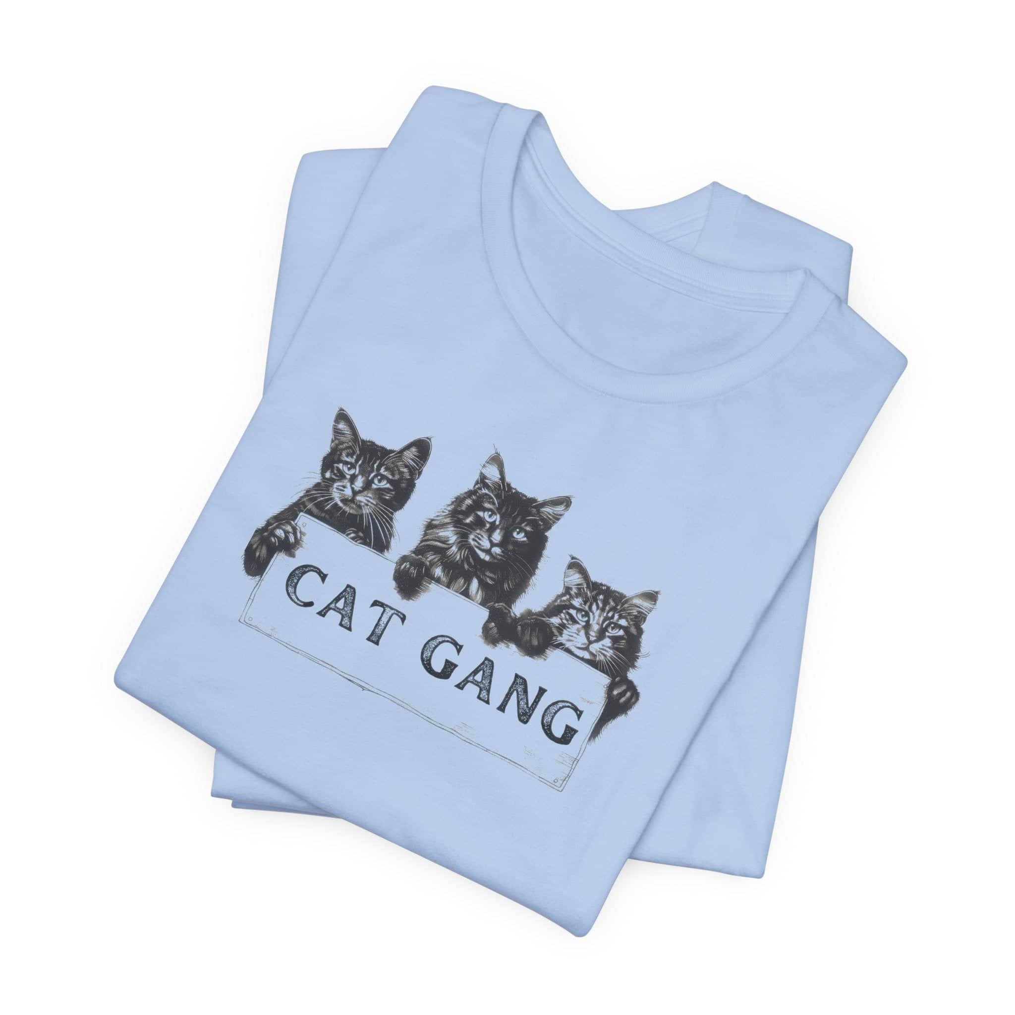 Cat Gang Shirt Funny Cat Lover Unisex Jersey Short Sleeve Tee