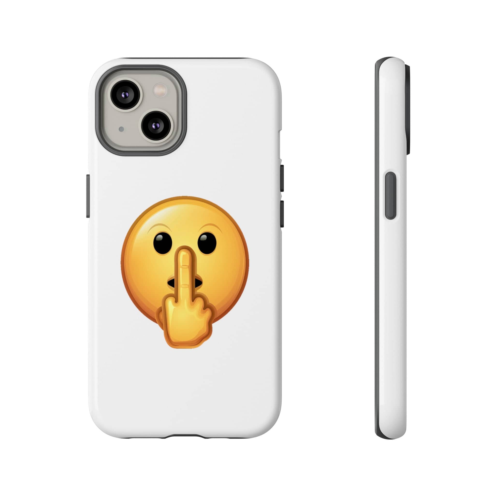 Middle Finger FU Shh Silent Protest Emoji Phone Tough Cases