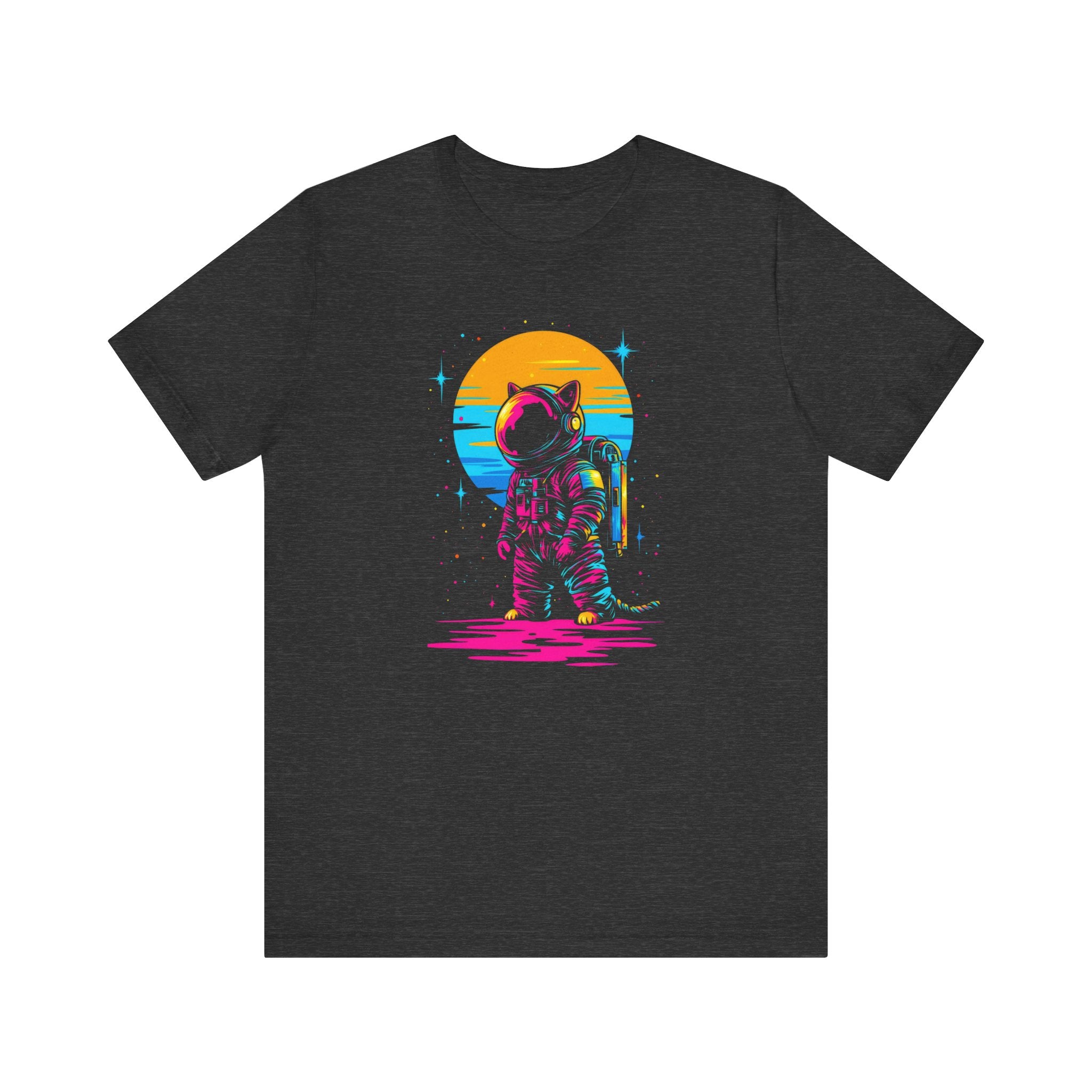 Neon Sunset Astronaut Cat T-Shirt