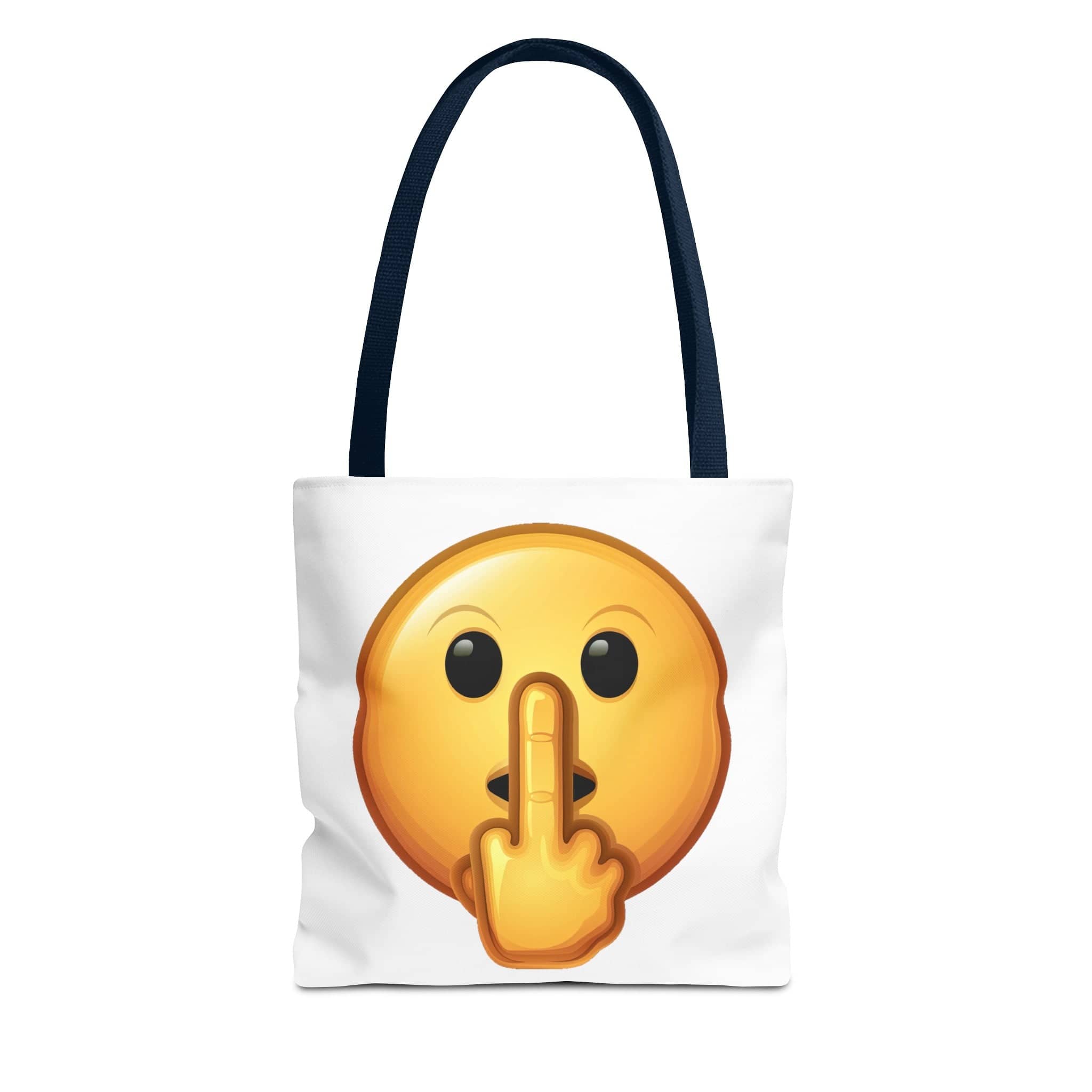 Middle Finger FU Shh Silent Protest Emoji Tote Bag (AOP)