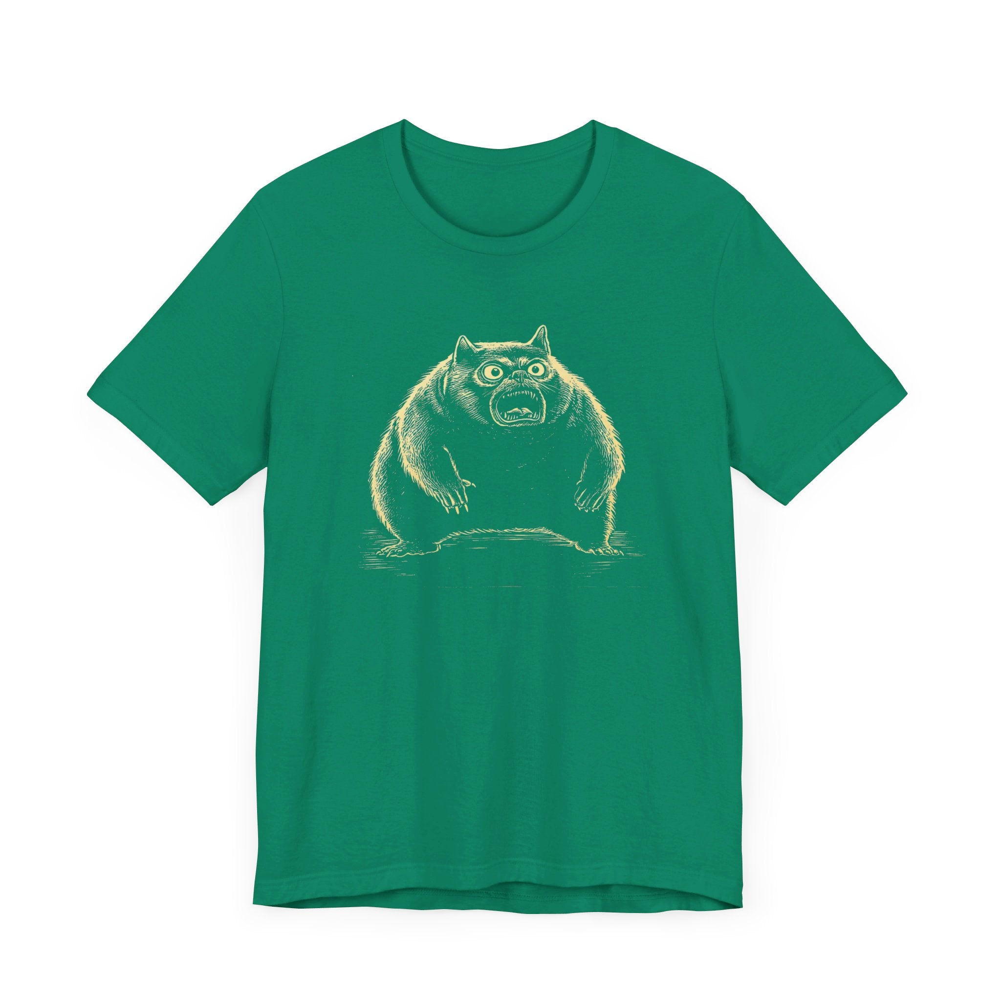 Quirky Angry Cat Illustration T-Shirt – Funny Cat Lover Tee
