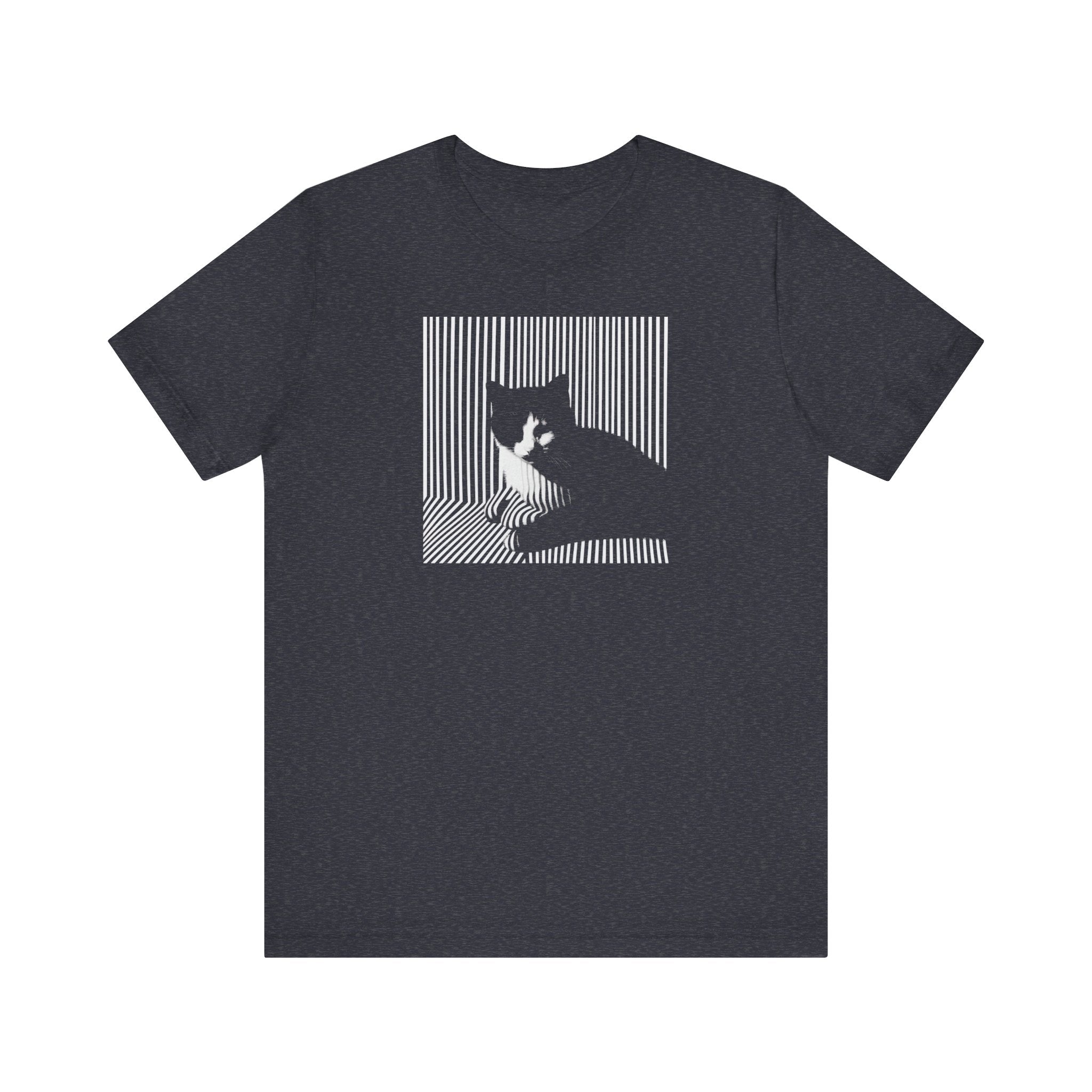 Abstract Black Cat Graphic Tee – Modern Minimalist Cat Lover Shirt