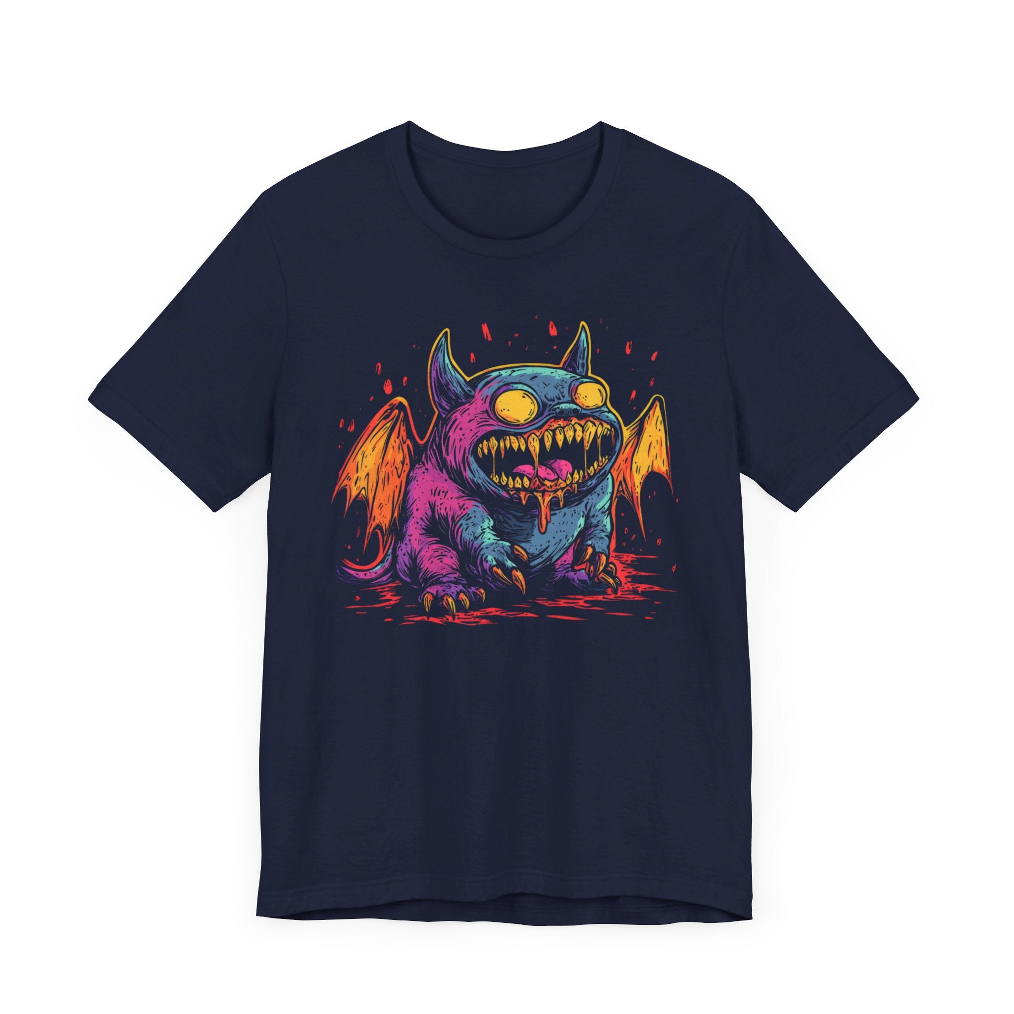 Neon Bat Creature T-Shirt Bold and Playful Design