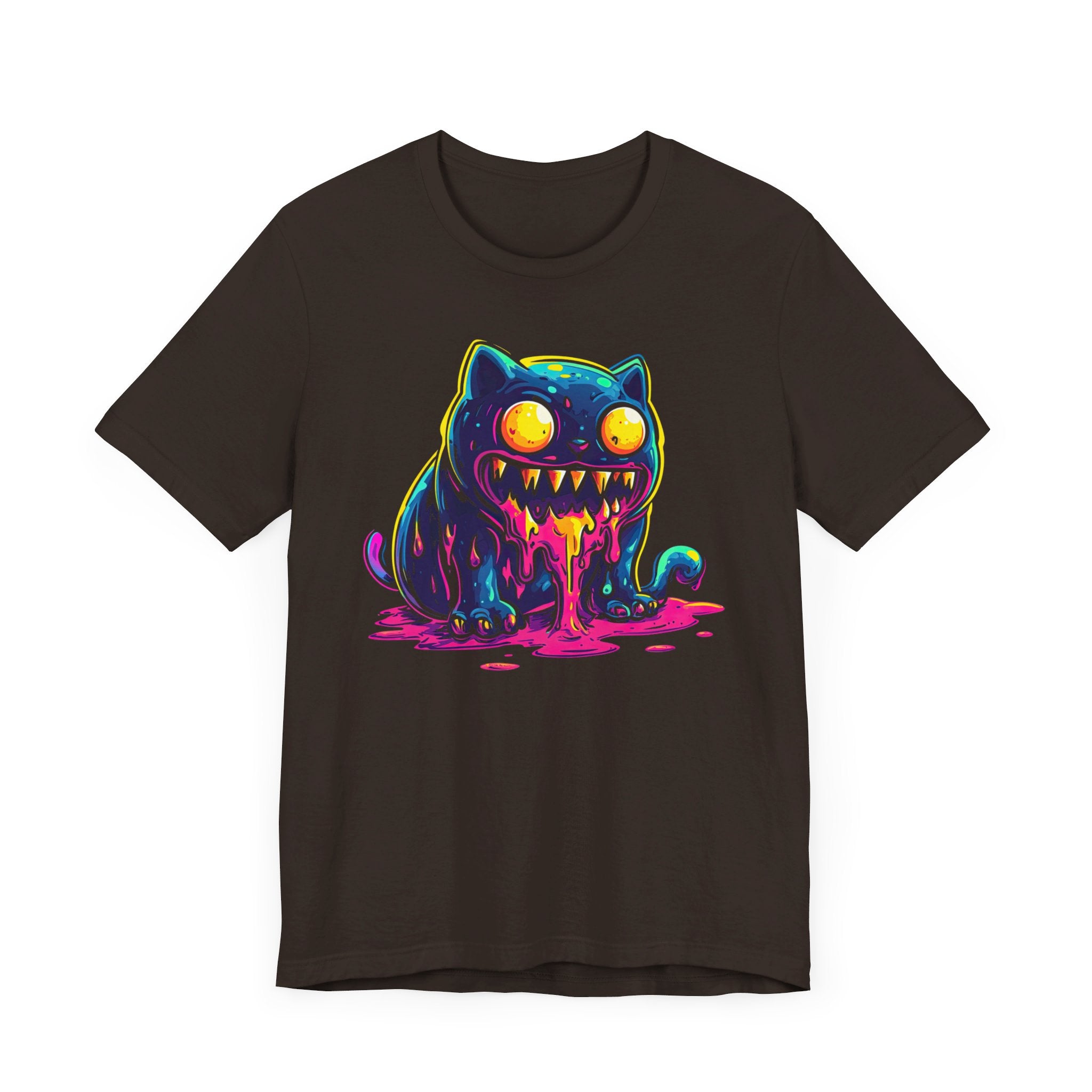Neon Monster Cat T-Shirt Bold and Quirky Design