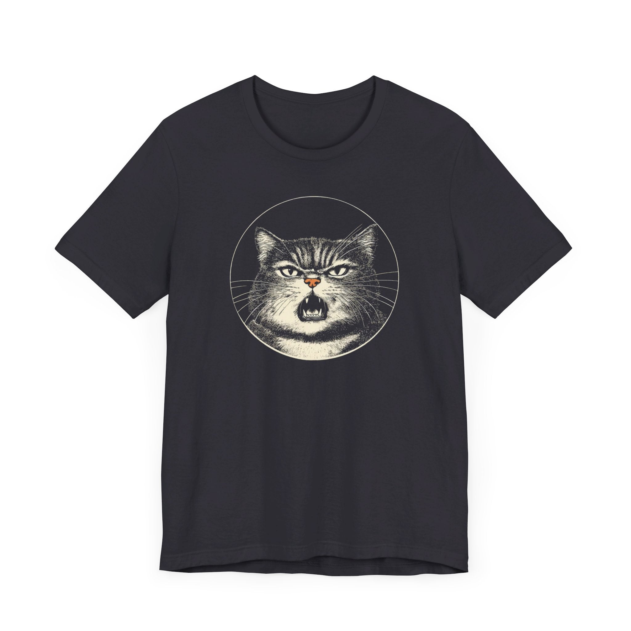 Angry Cat Graphic Tee – Vintage Style Cat Lover Shirt