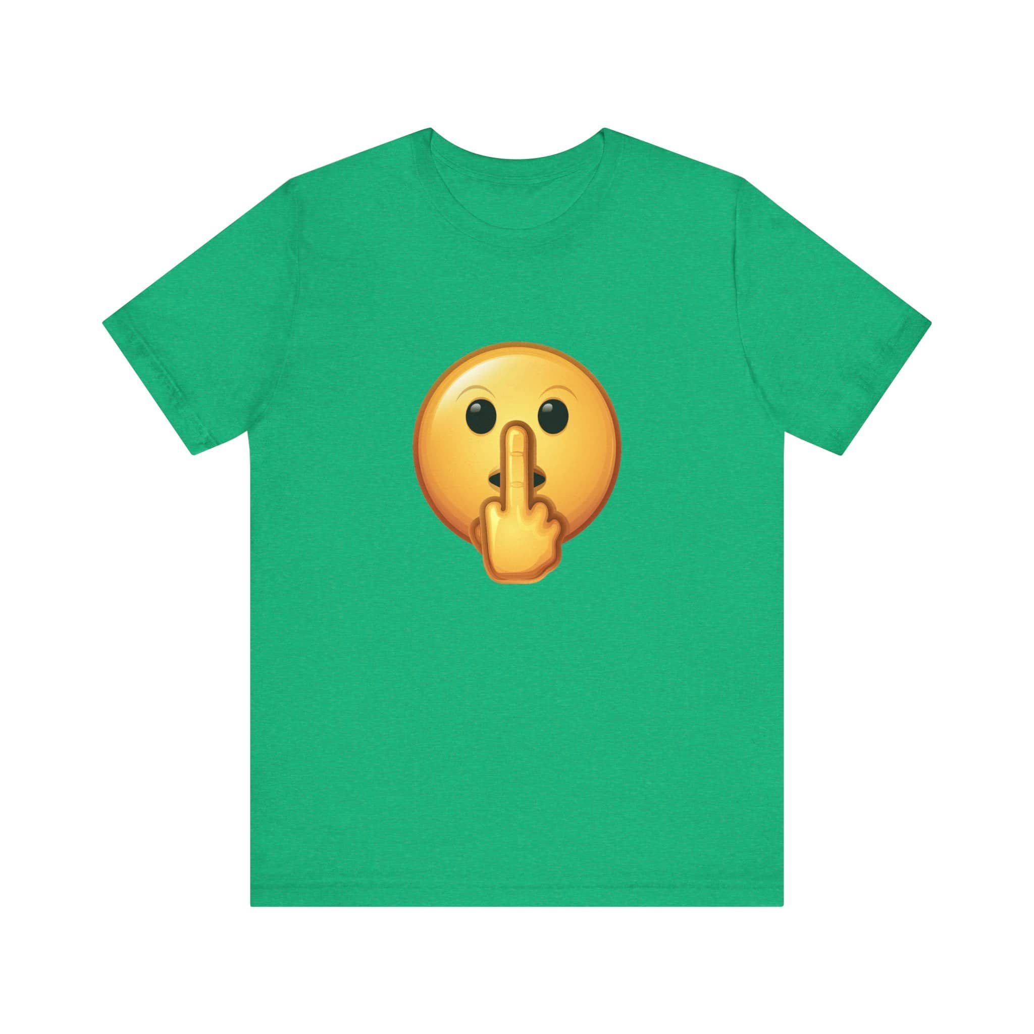 Middle Finger FU Shh Silent Protest Emoji Tee (Small Graphic)