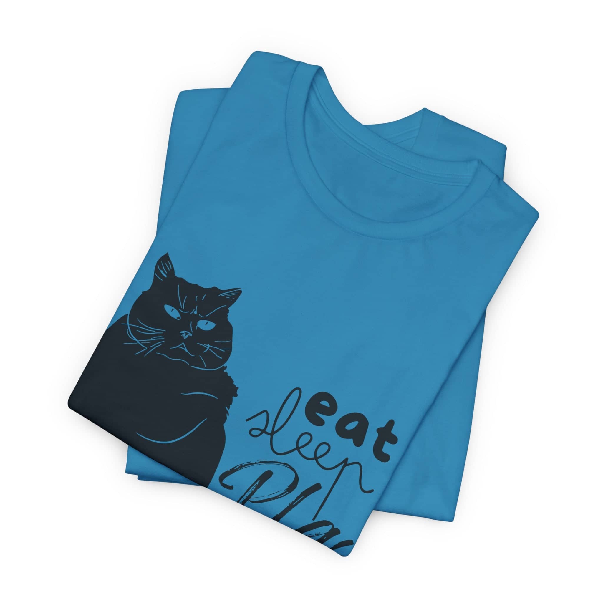 Cat's Daily Mantra - 'Eat Sleep Play Repeat' Casual T-Shirt Unisex Jersey Short Sleeve Tee