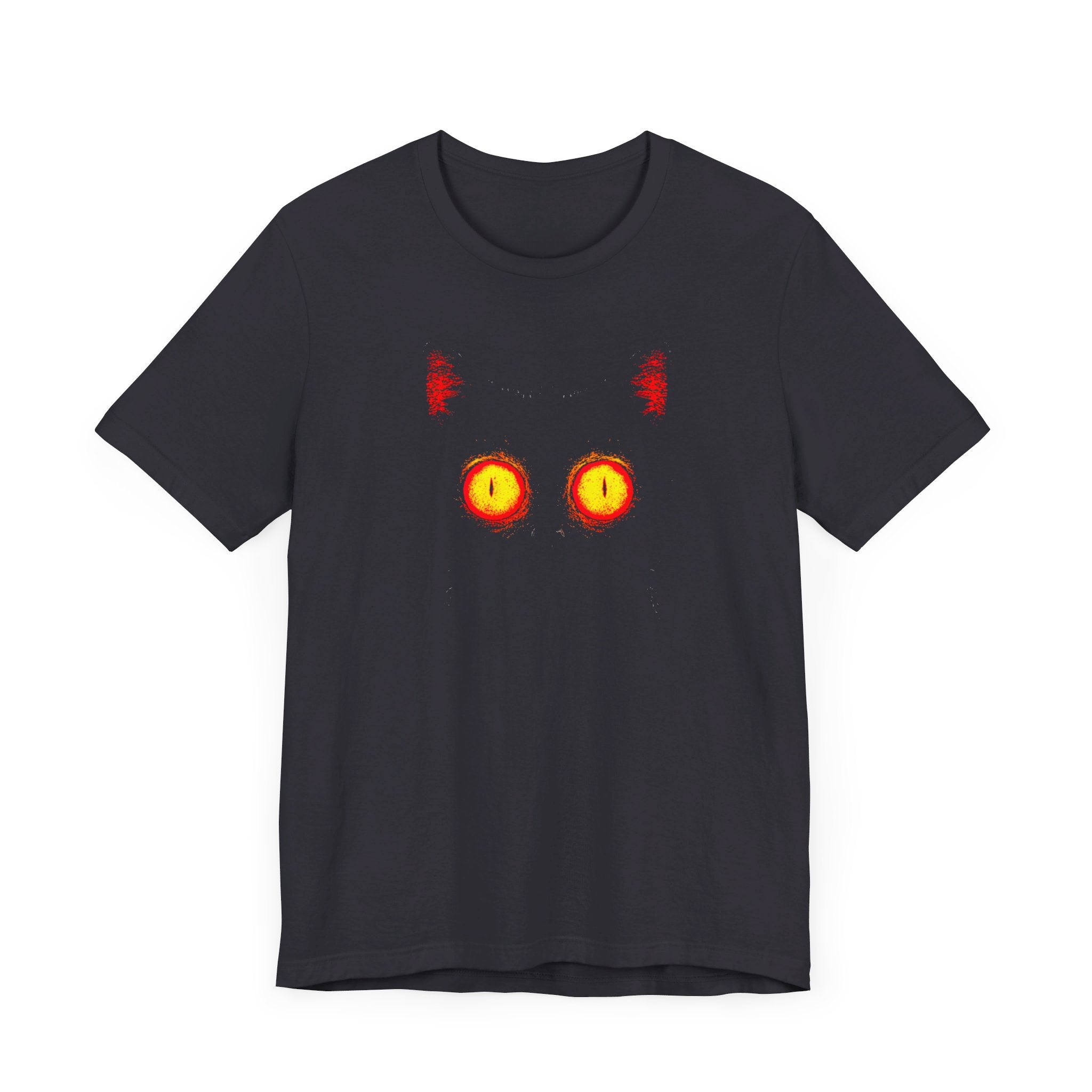 Glowing Cat Eyes T-Shirt – Mysterious Black Cat Tee