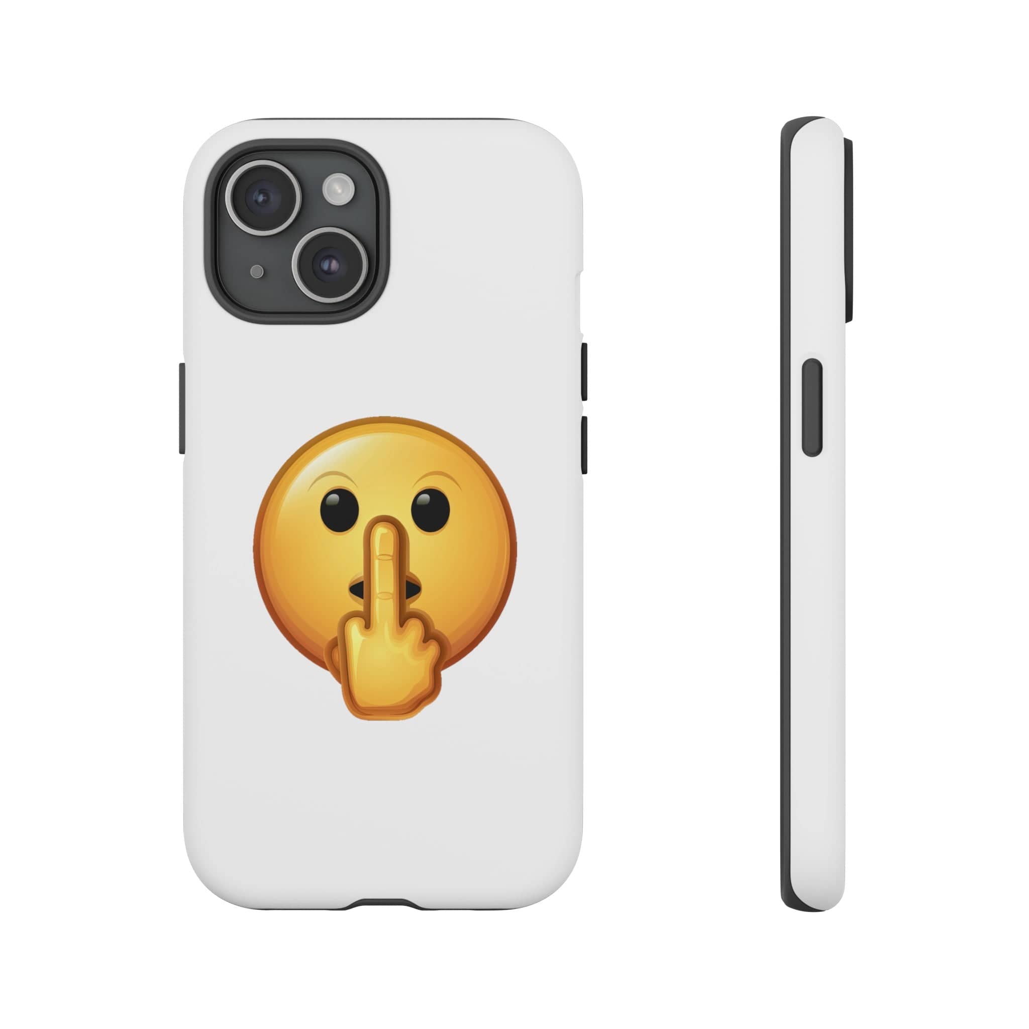Middle Finger FU Shh Silent Protest Emoji Phone Tough Cases