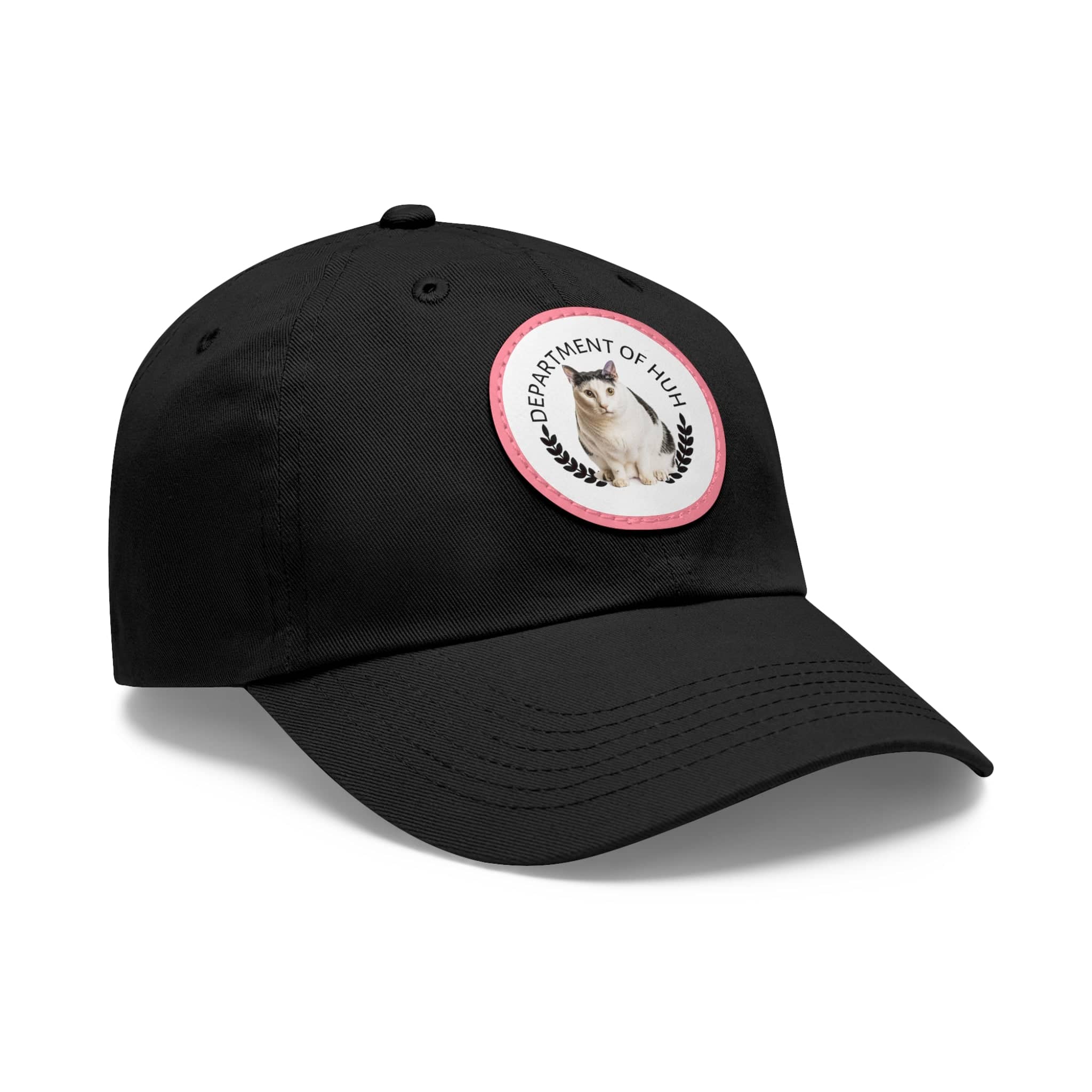Department of HUH Cat Dad Hat with Leather Patch (Round)