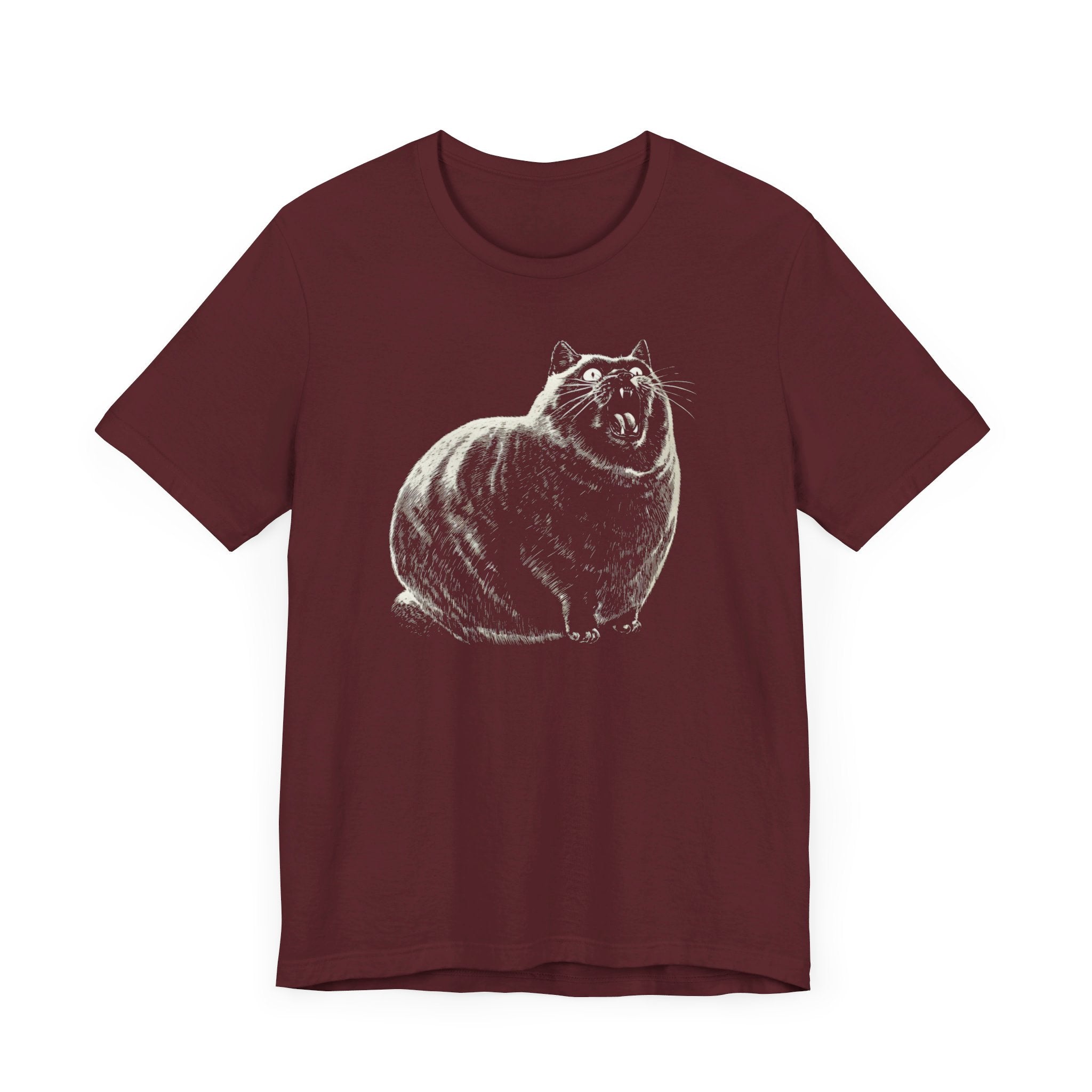 Yowling Chonky Cat Graphic T-Shirt Funny Cat Lover Tee