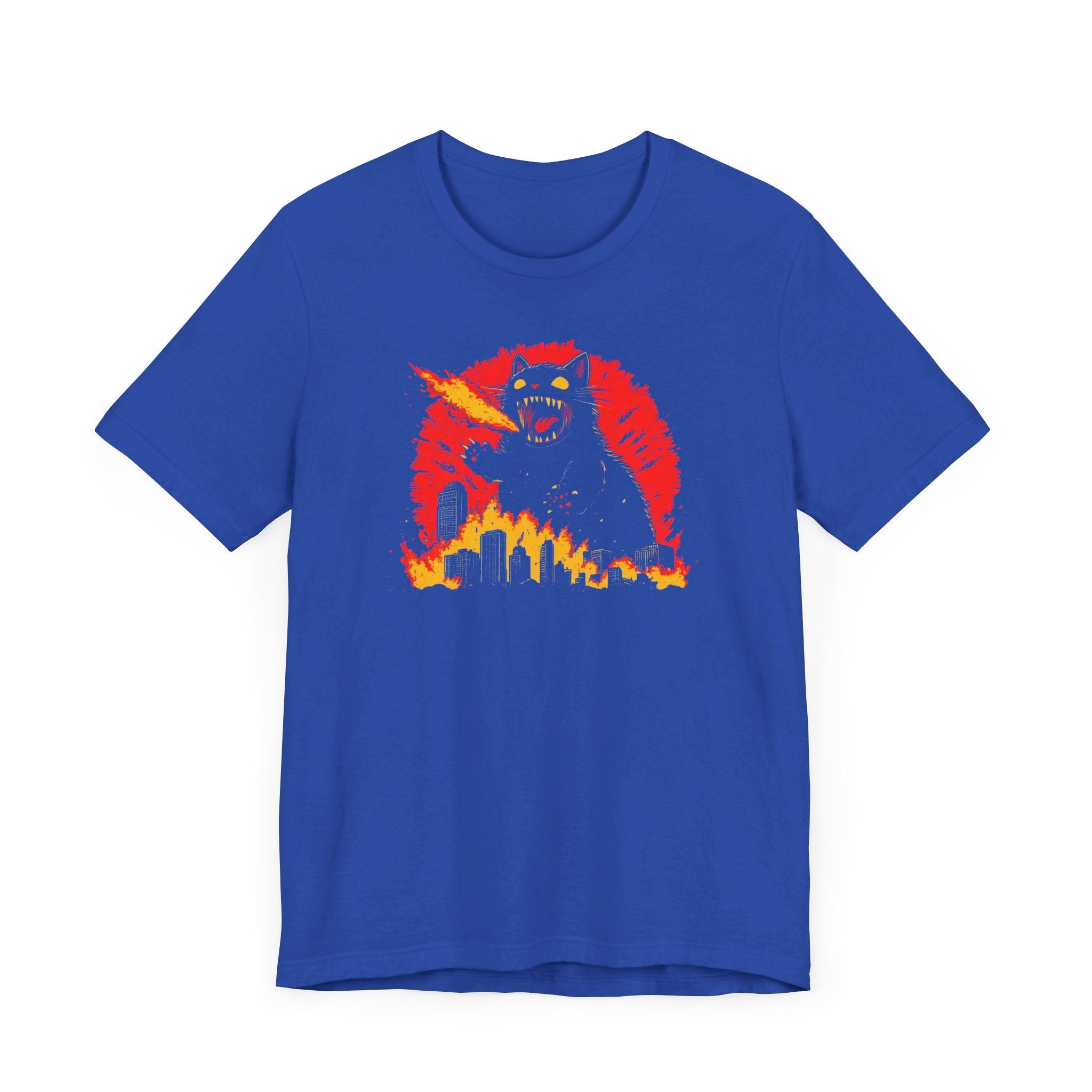 Catzilla Firestorm T-Shirt Fierce Cat Flame Attack Design
