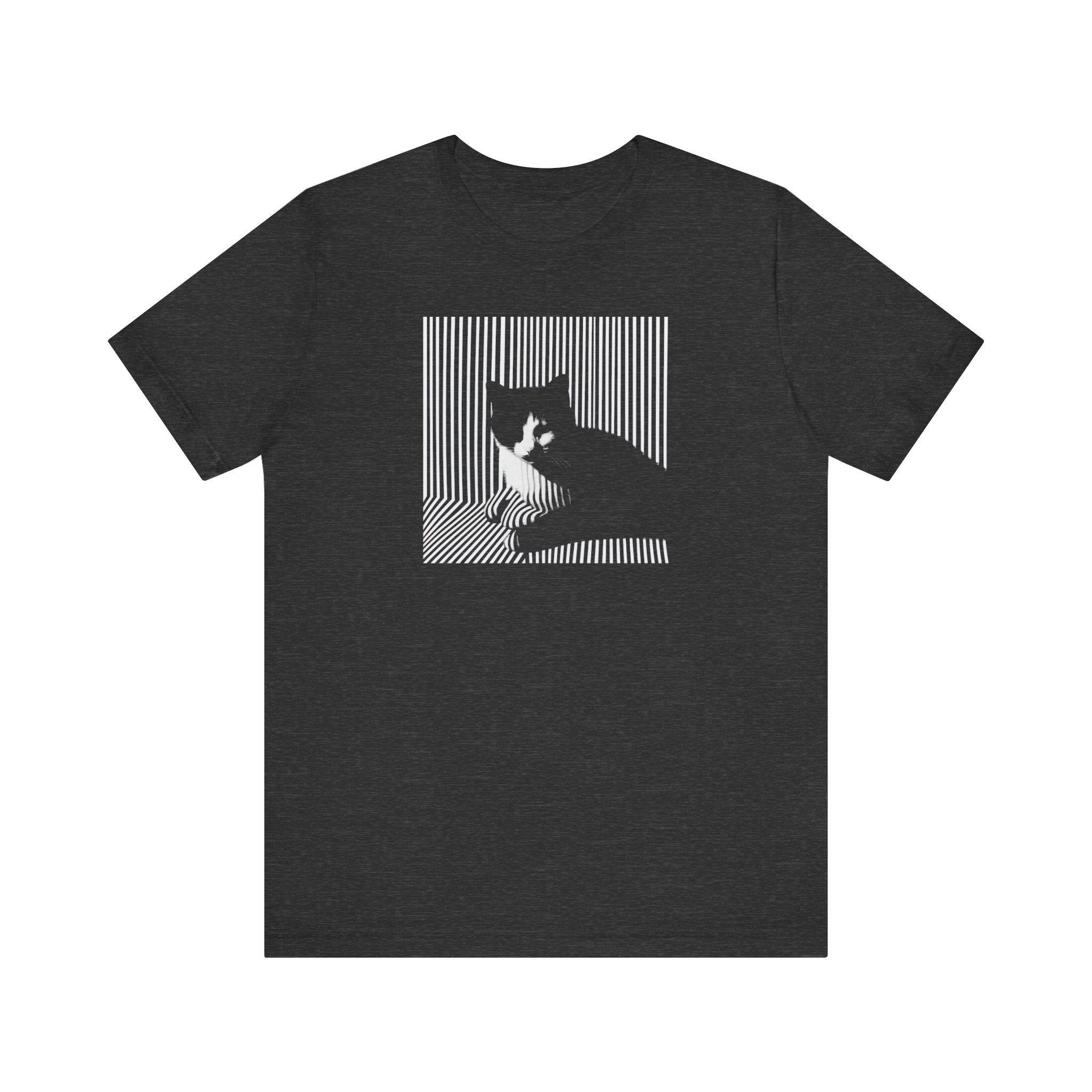 Abstract Black Cat Graphic Tee – Modern Minimalist Cat Lover Shirt