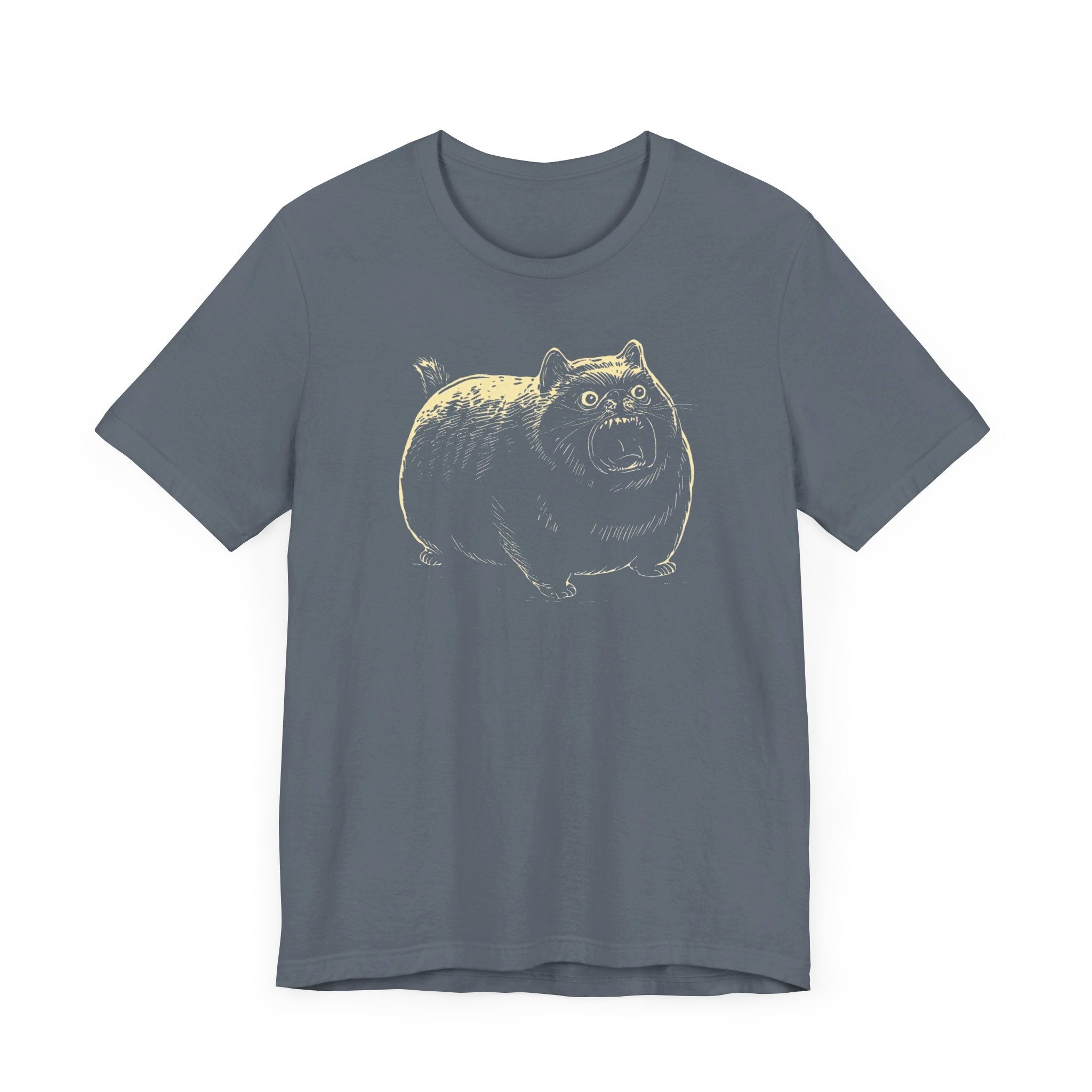 Angry Chubby Cat Graphic T-Shirt
