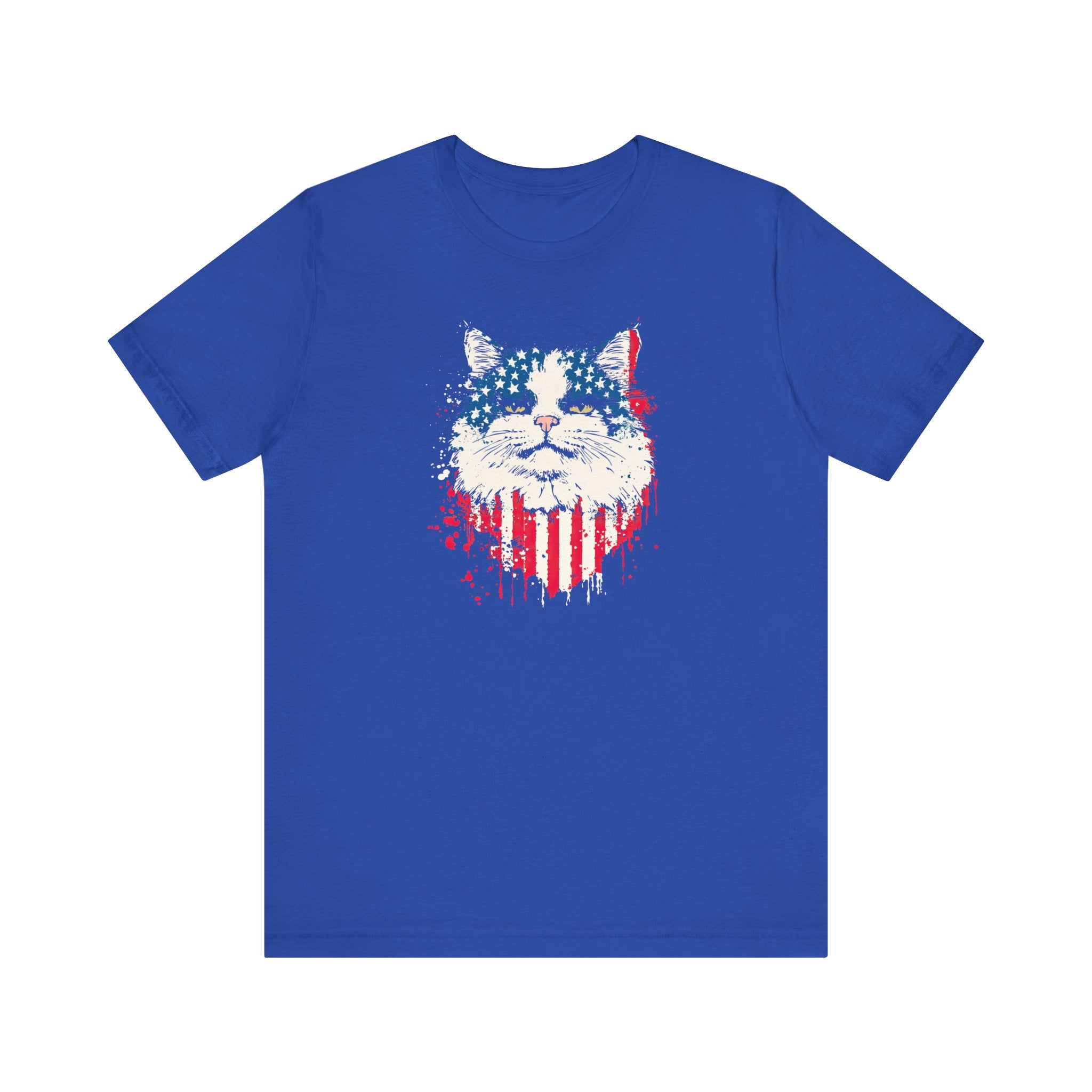 American Flag Cat Face T-Shirt – Patriotic Cat Lover Tee