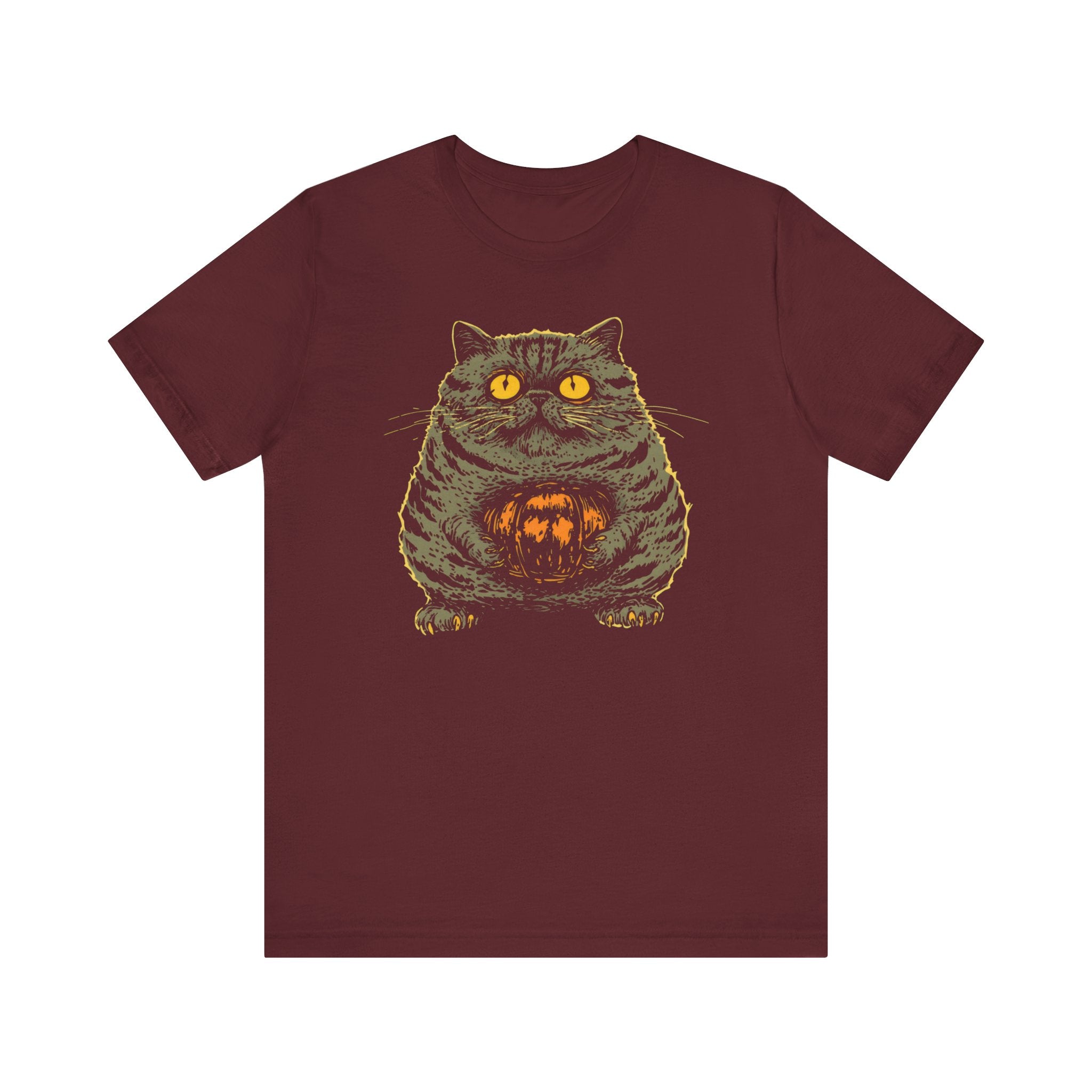 Halloween Cat with Pumpkin T-Shirt Funny Spooky Design