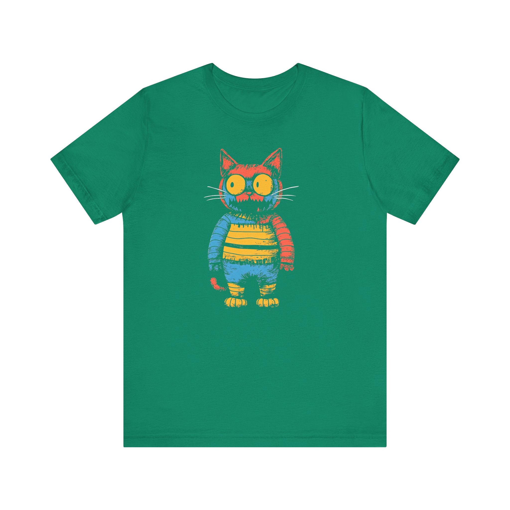 Colorful Striped Cat T-Shirt