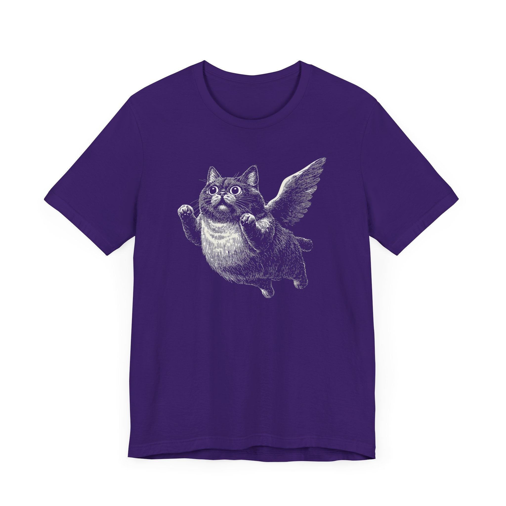 Flying Chubby Cat with Wings Graphic T-Shirt
