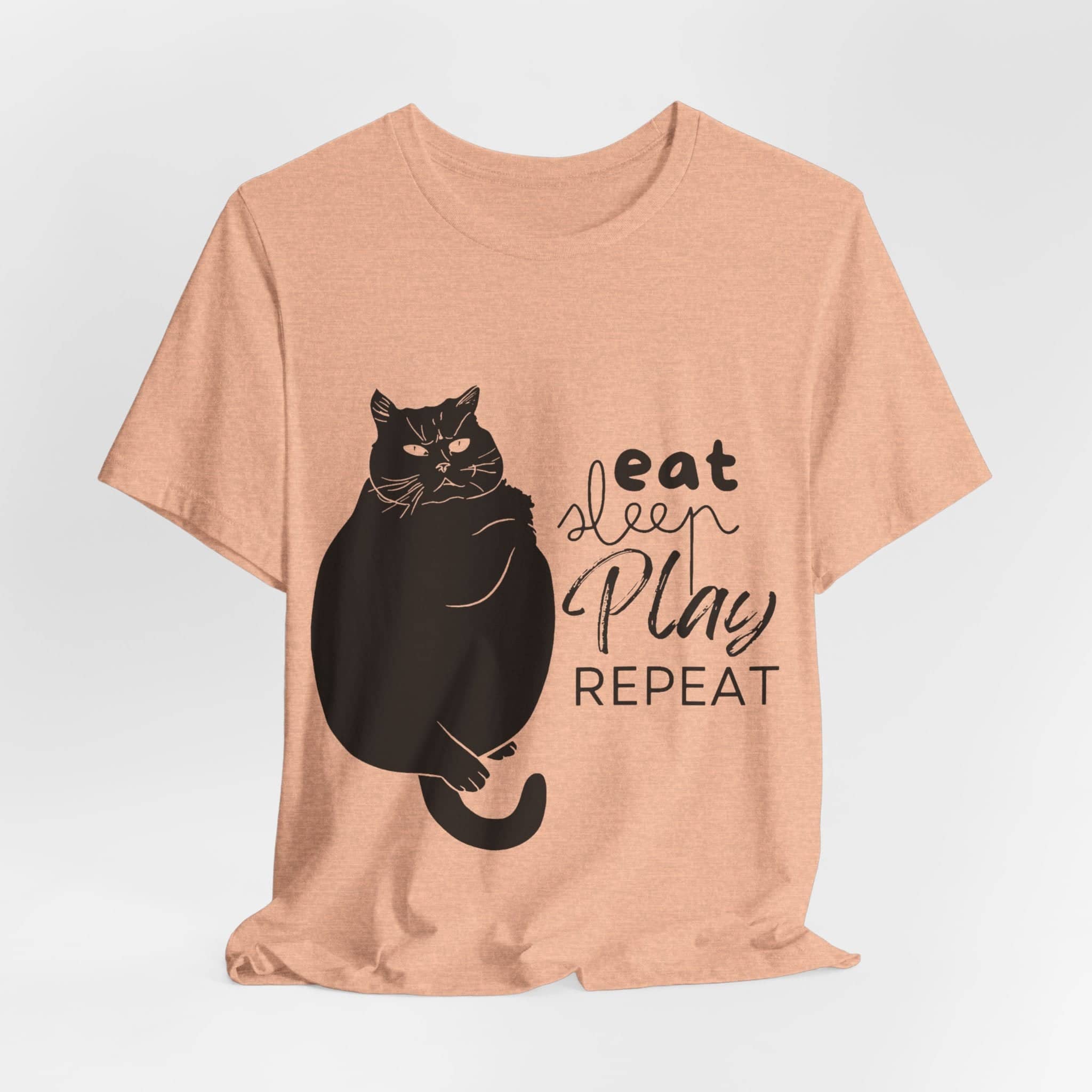 Cat's Daily Mantra - 'Eat Sleep Play Repeat' Casual T-Shirt Unisex Jersey Short Sleeve Tee