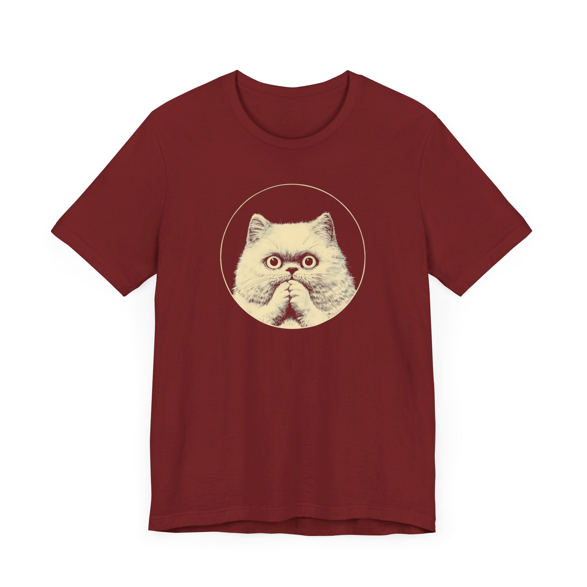 Surprised Persian Cat Graphic Tee – Vintage Style Cat Lover Shirt