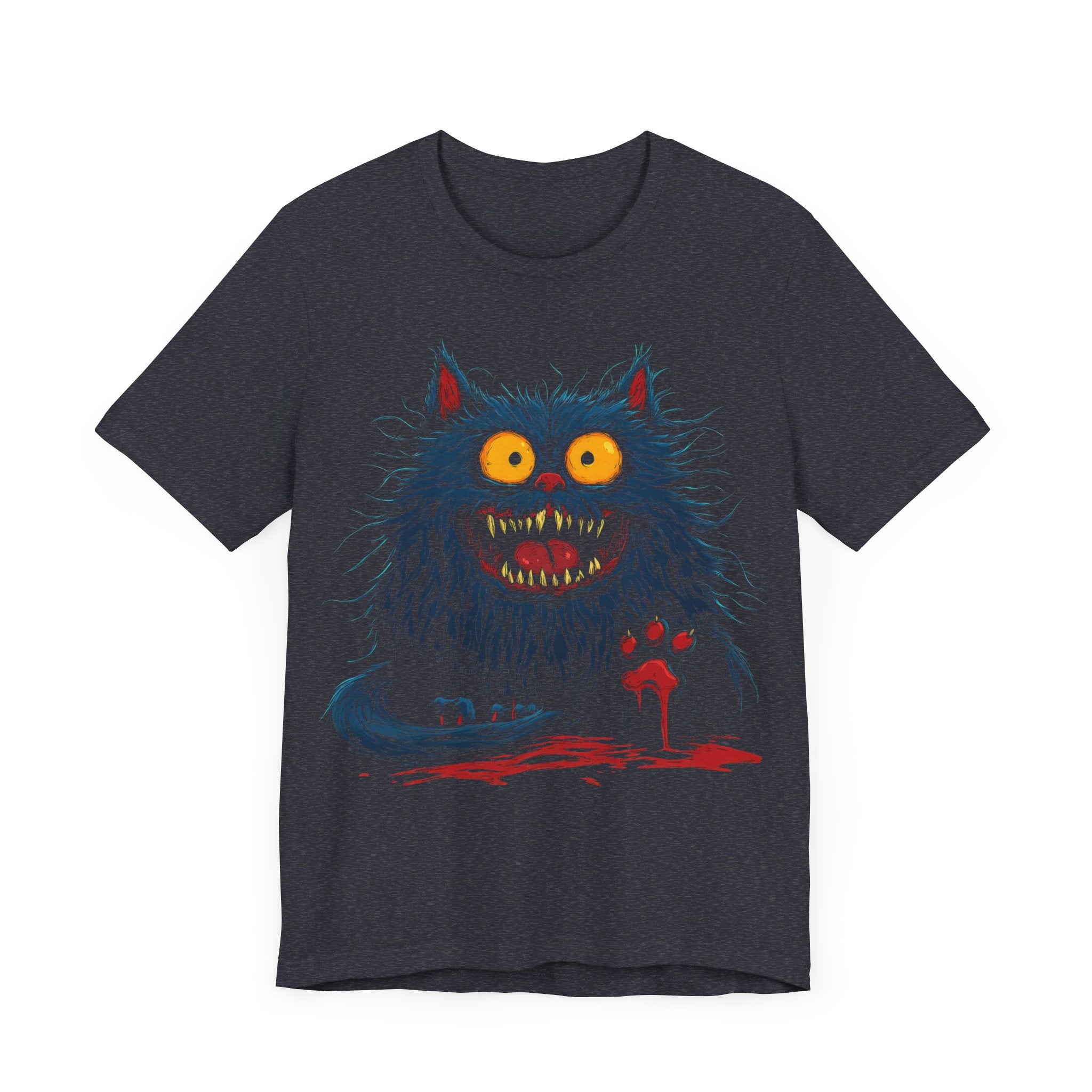 Creepy Cat T-Shirt Funny Horror Design