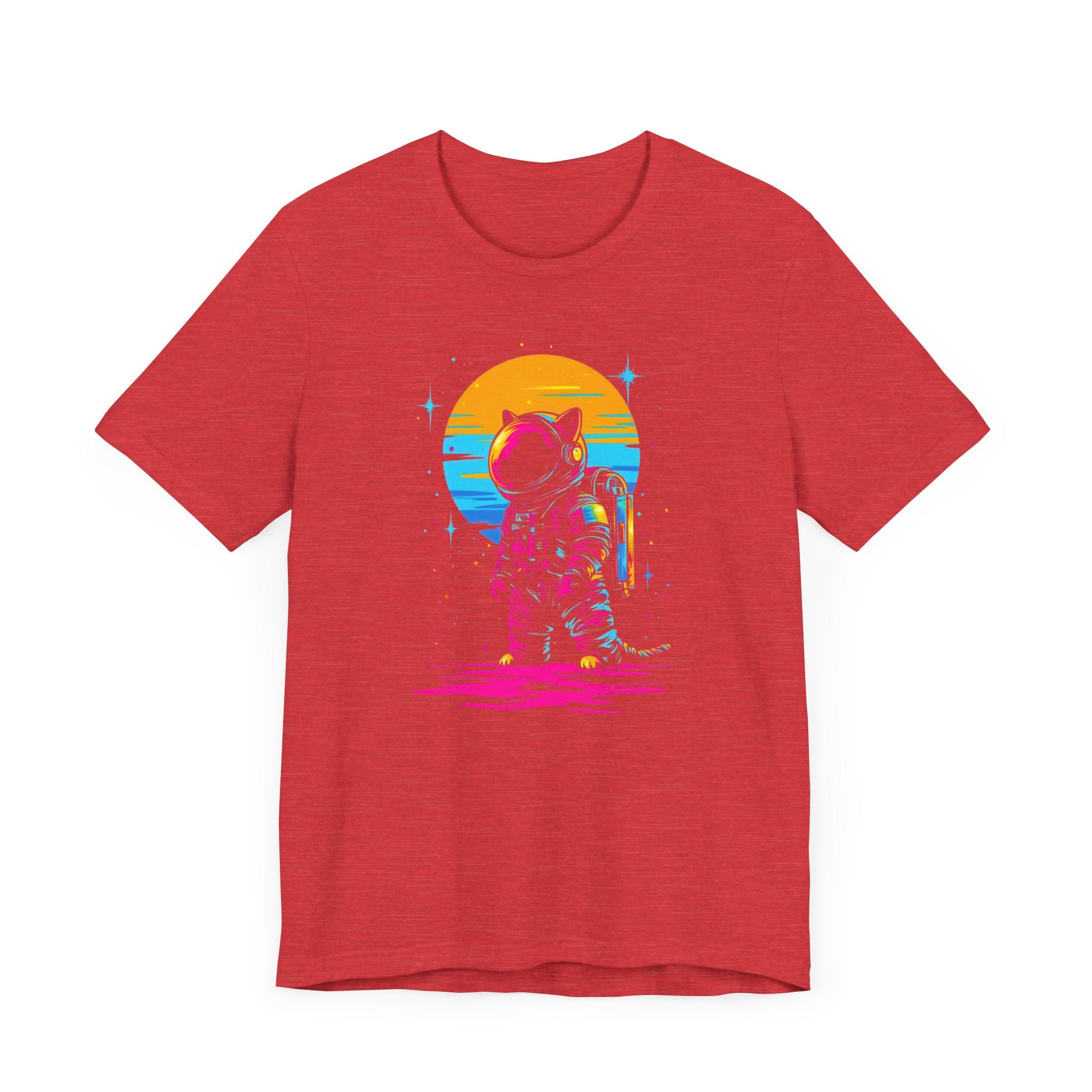 Neon Sunset Astronaut Cat T-Shirt