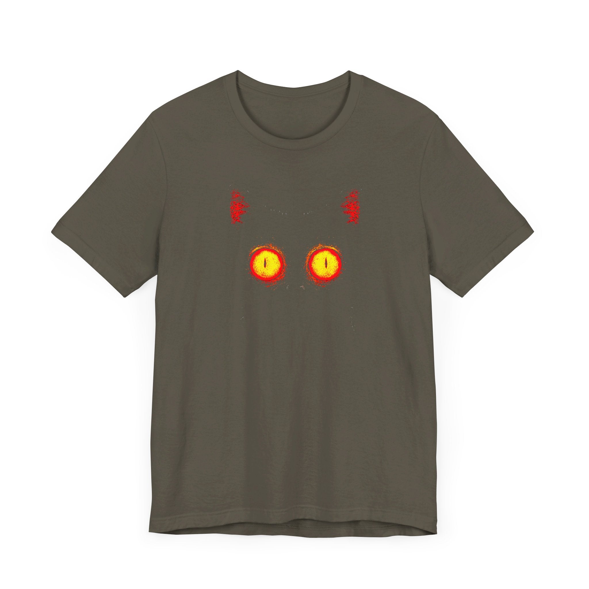 Glowing Cat Eyes T-Shirt – Mysterious Black Cat Tee