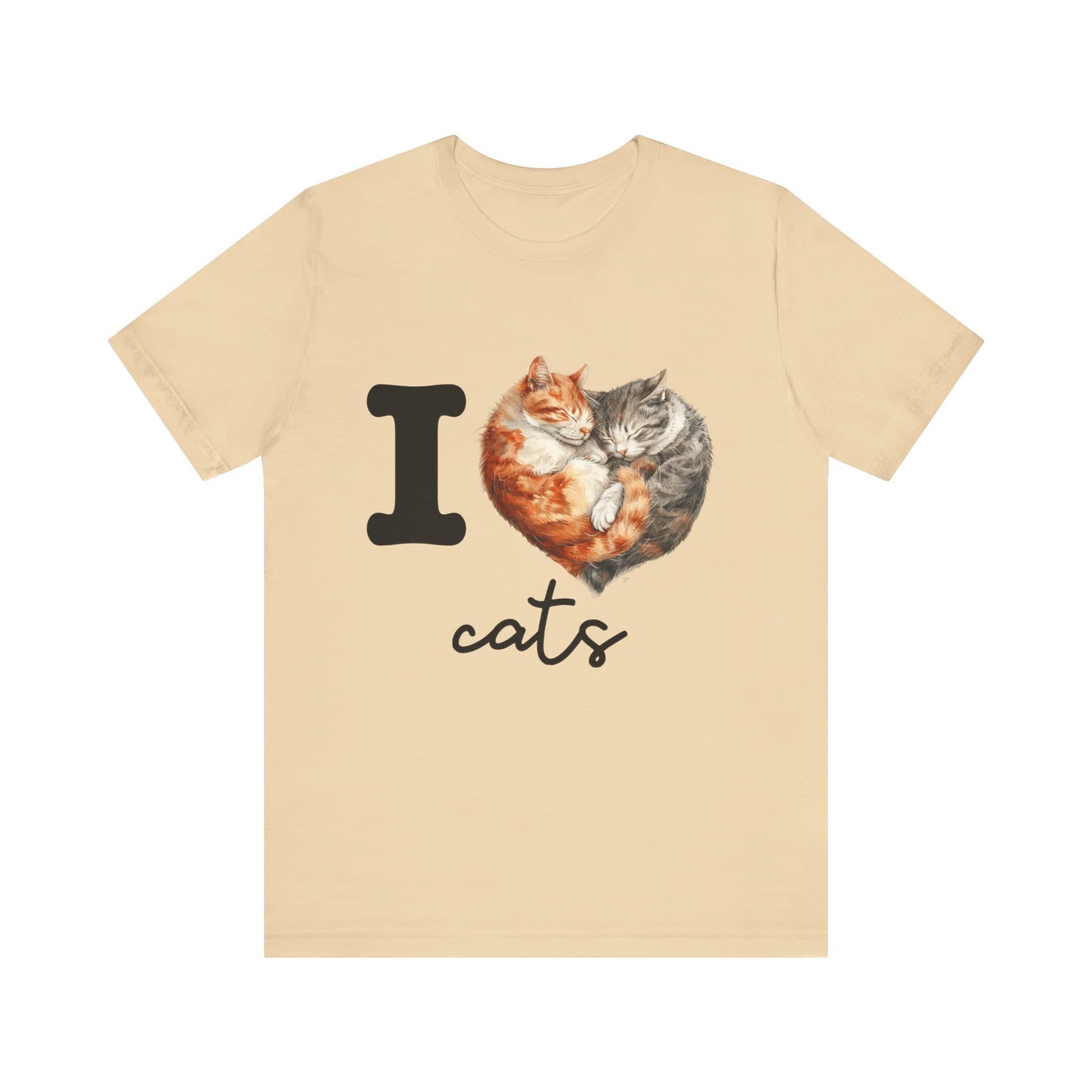 Feline Affection Tee - 'I Heart Cats' Cuddle Short Sleeve Tee