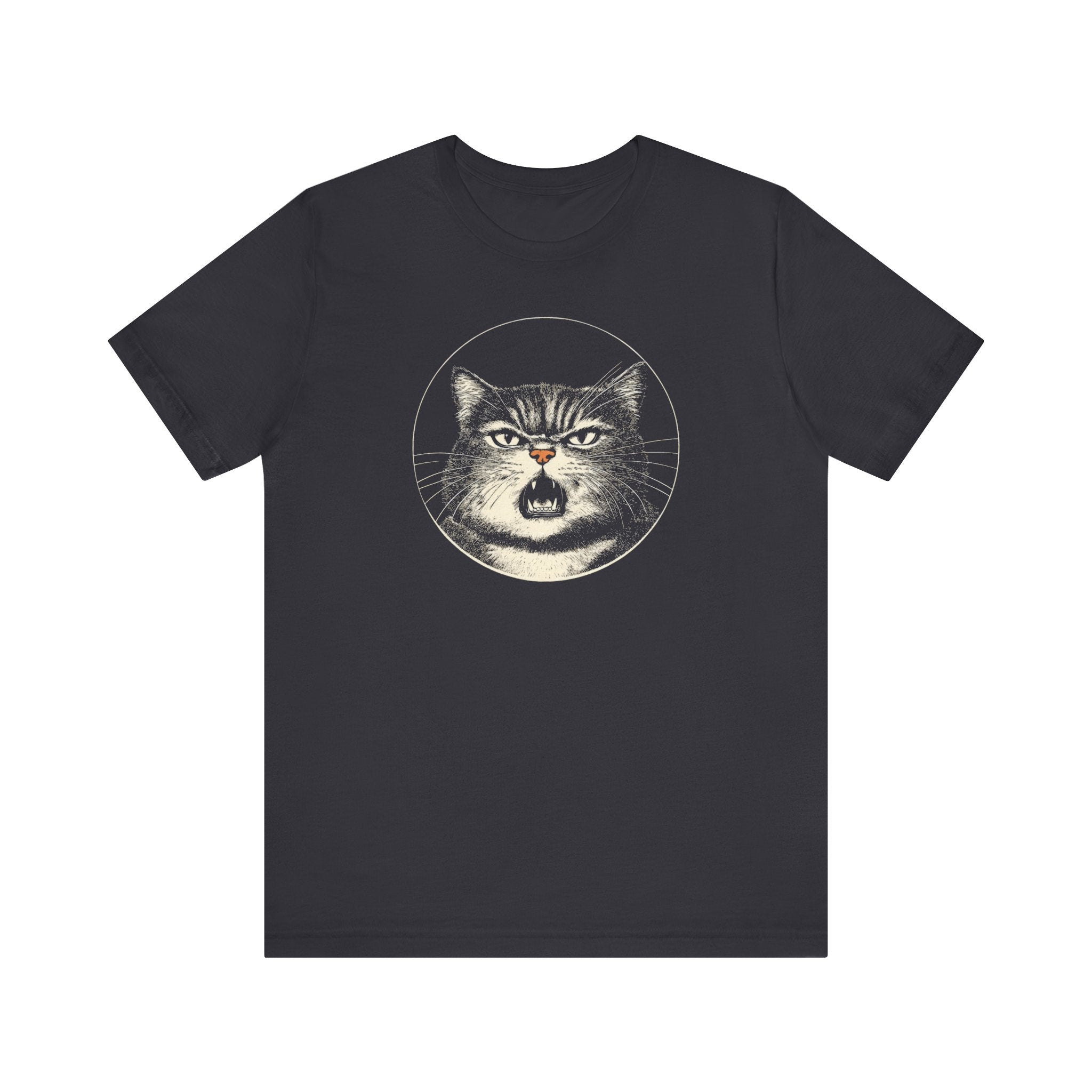 Angry Cat Graphic Tee – Vintage Style Cat Lover Shirt