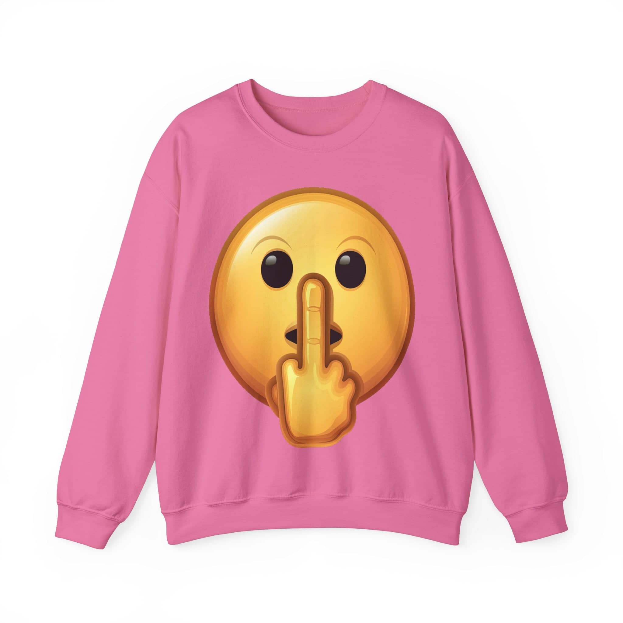 Middle Finger FU Shh Silent Protest Emoji Unisex Heavy Blend™ Crewneck Sweatshirt