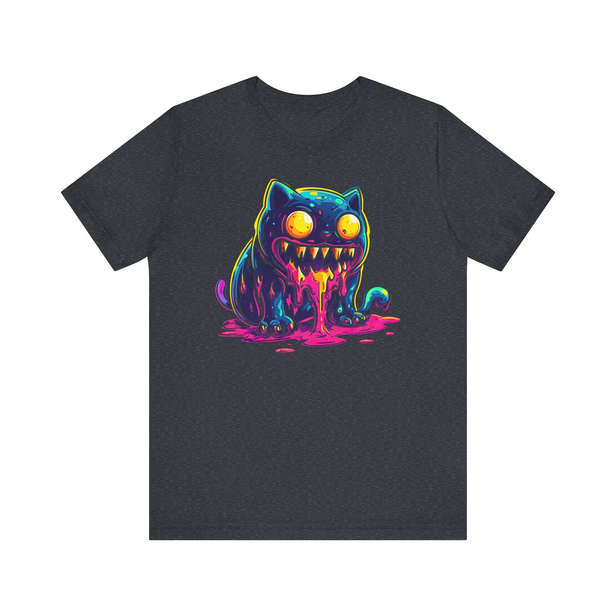 Neon Monster Cat T-Shirt Bold and Quirky Design