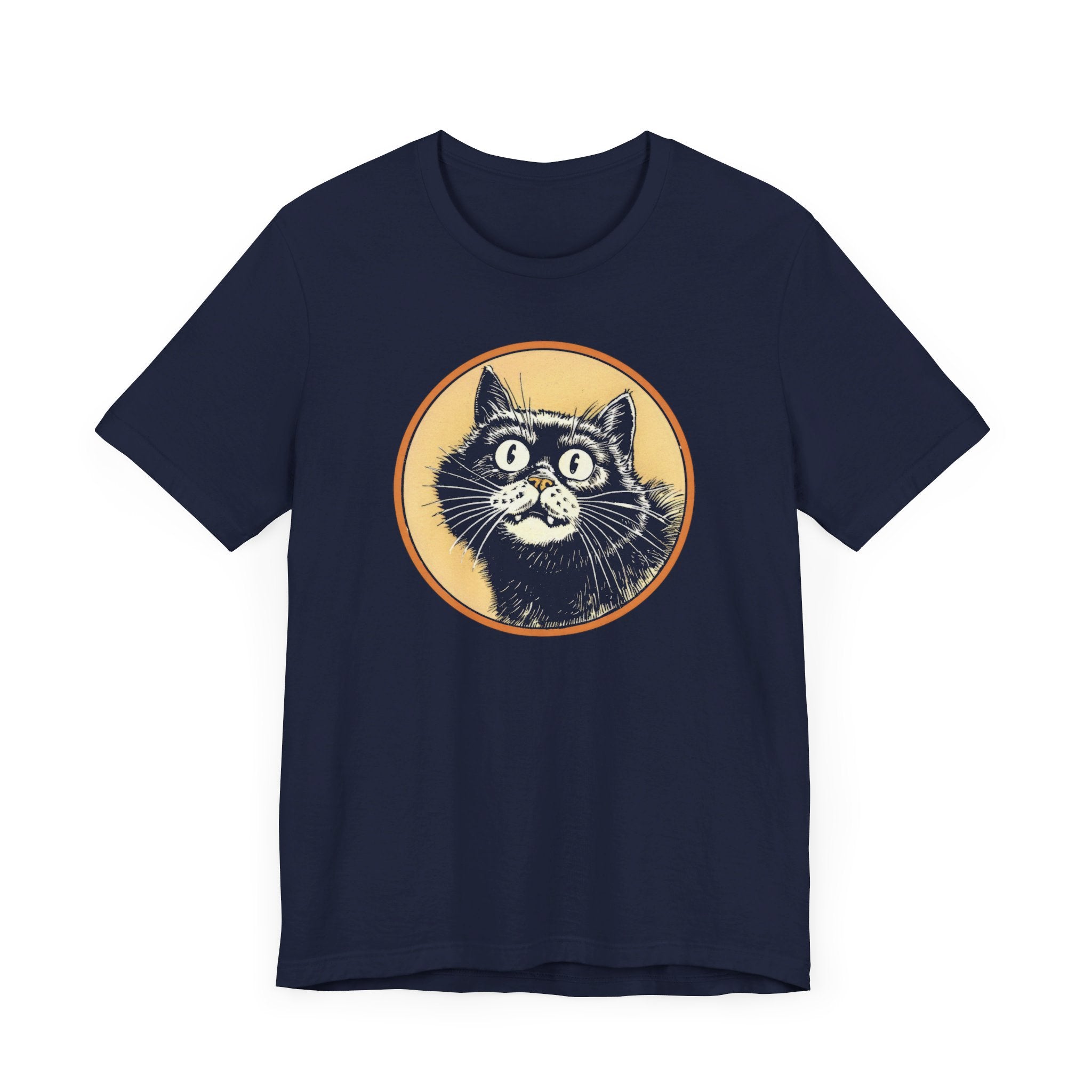 Happy Cat Graphic Tee – Vintage Style Cat Lover Shirt