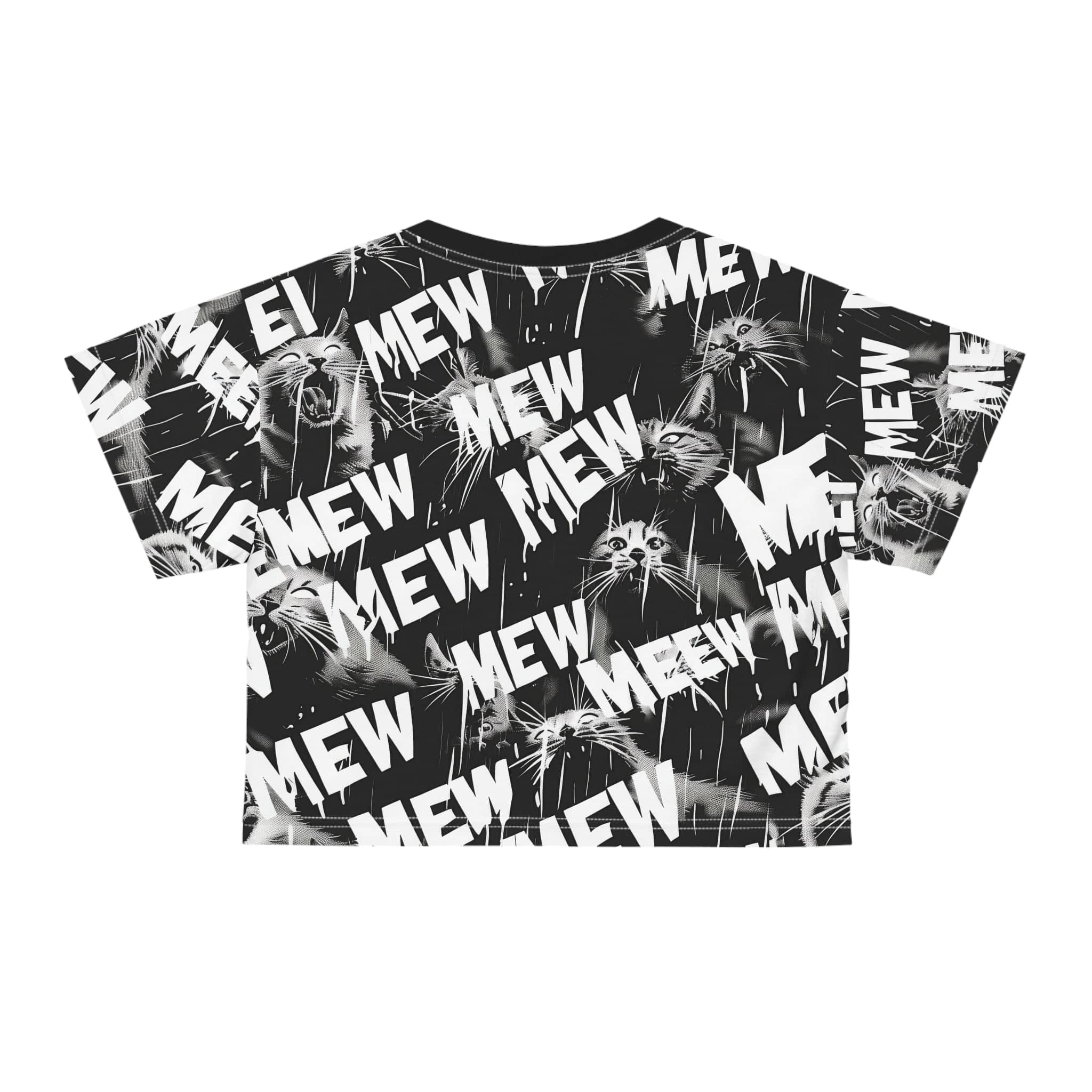 Dramatic Kitty All-Over Print Crop Tee (AOP)