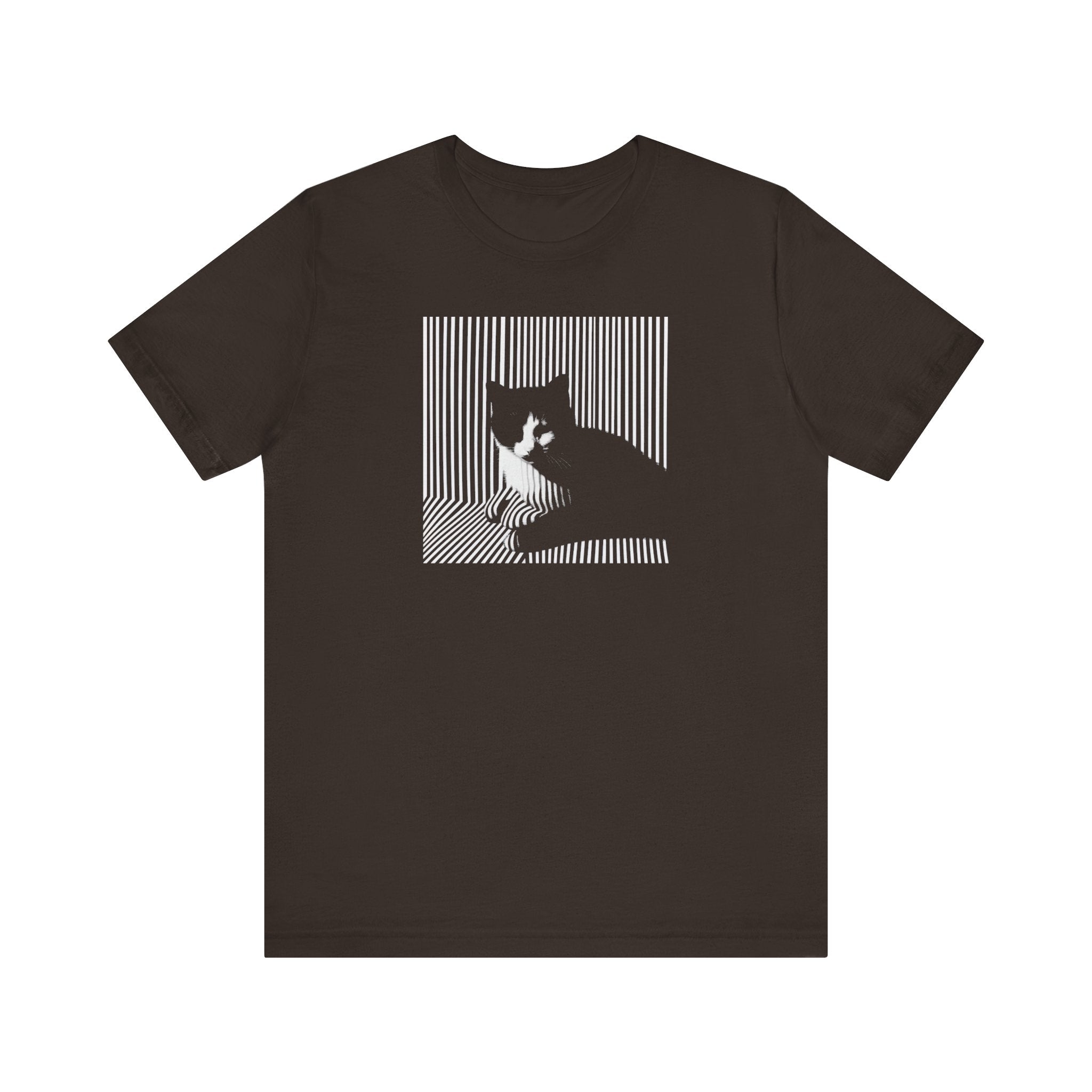 Abstract Black Cat Graphic Tee – Modern Minimalist Cat Lover Shirt