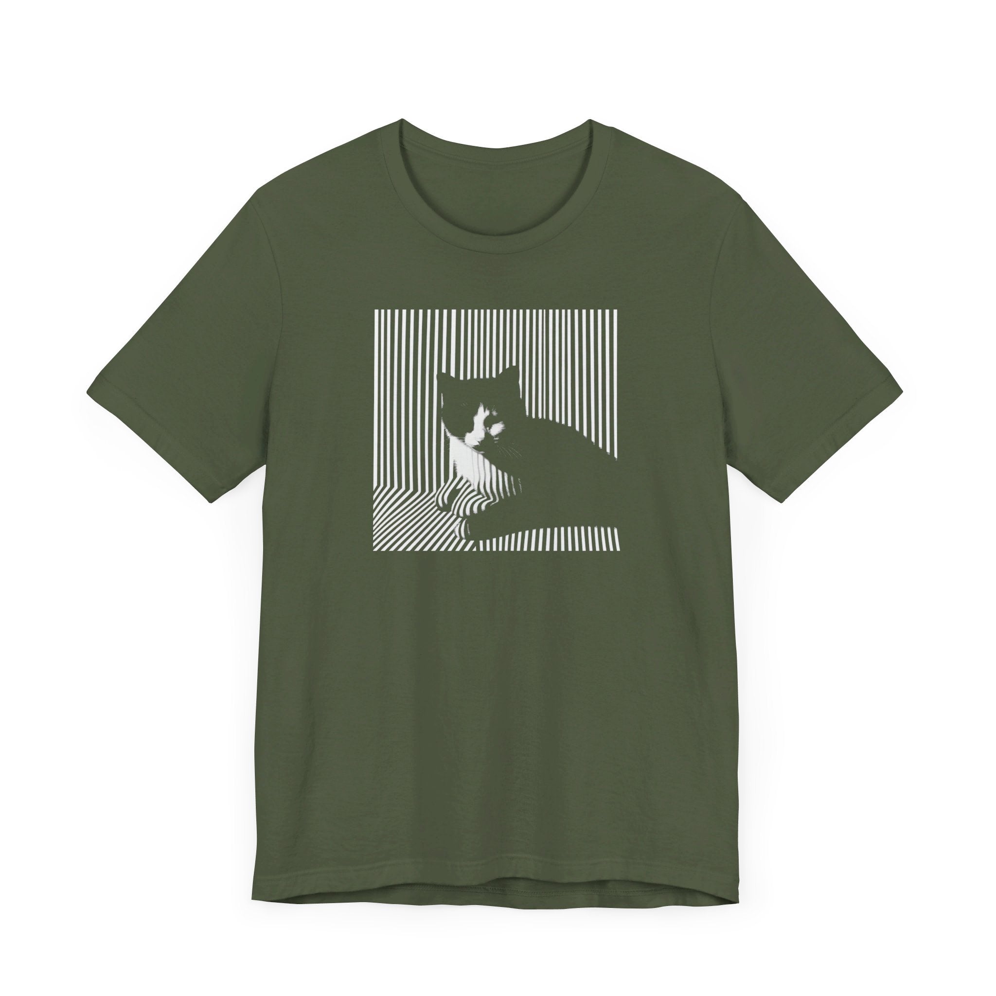 Abstract Black Cat Graphic Tee – Modern Minimalist Cat Lover Shirt