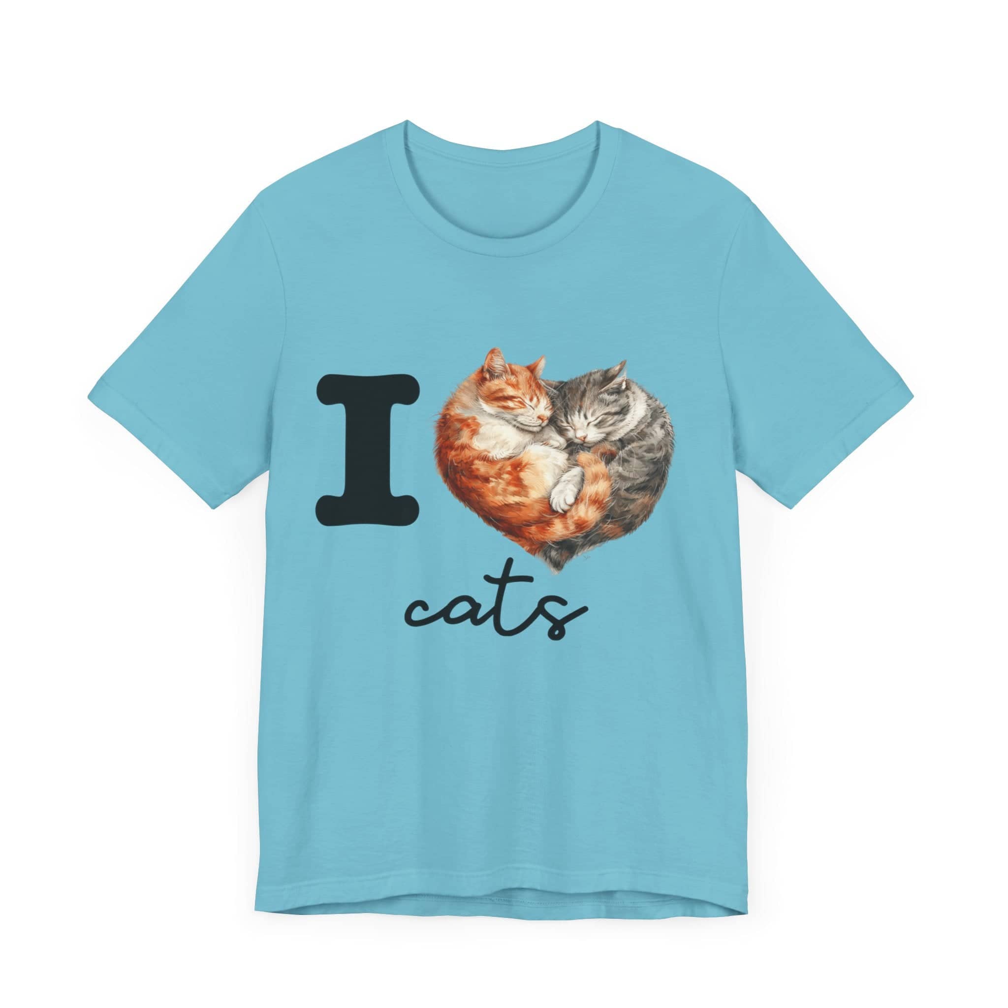 Feline Affection Tee - 'I Heart Cats' Cuddle Short Sleeve Tee